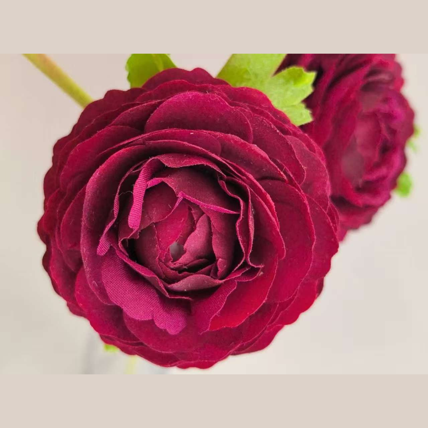 Natural Touch Artificial Ranunculus Spray in Burgundy