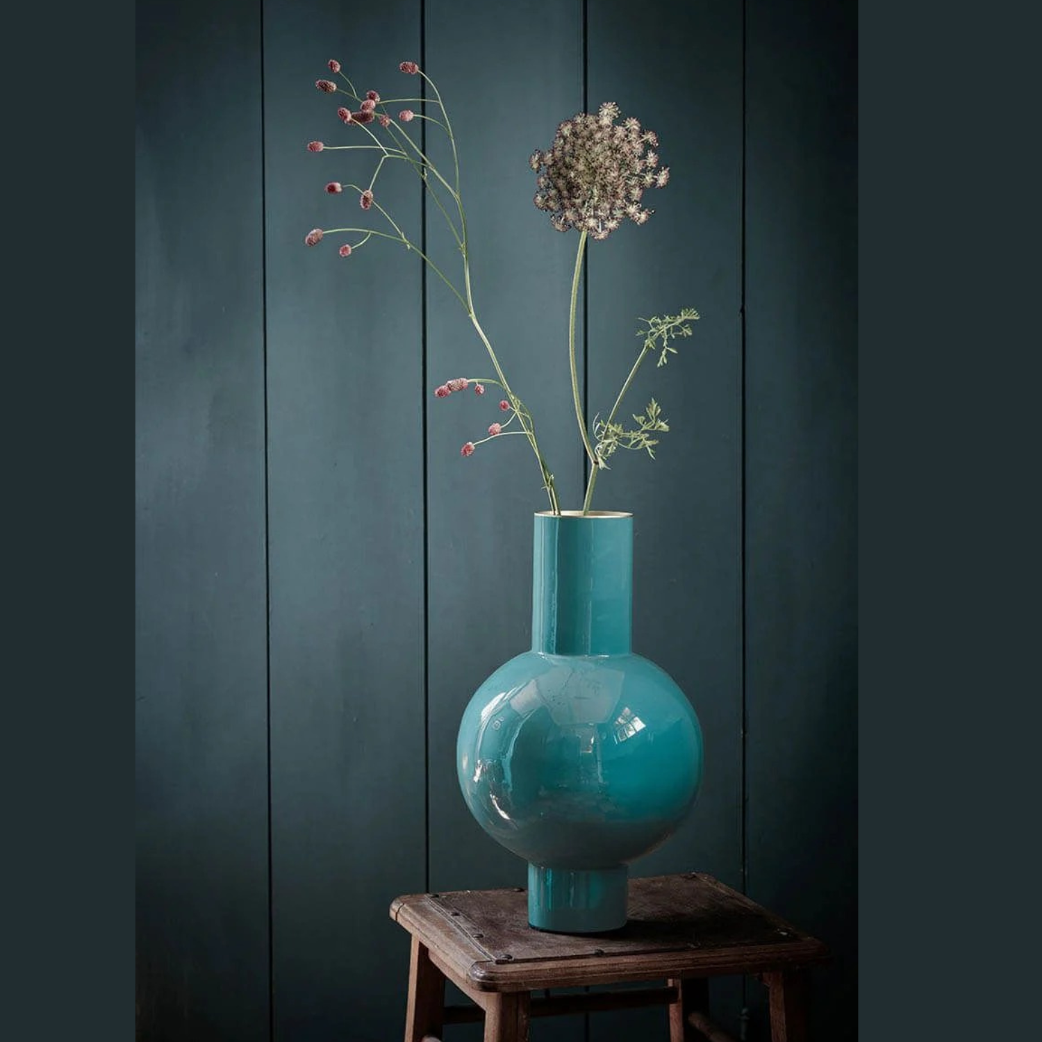 Large Teal Green Pip Studio Vase