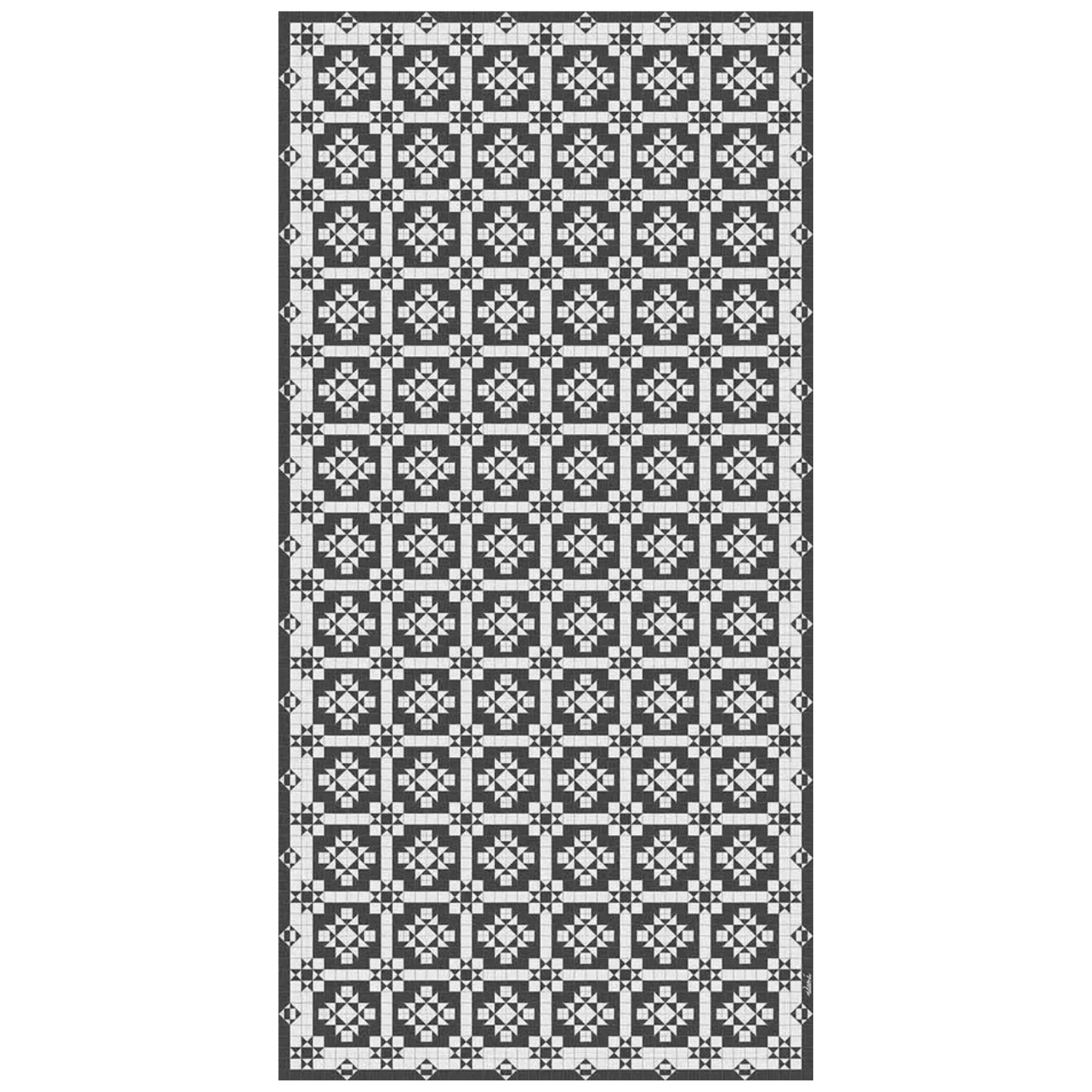 Adama Geo Vinyl Rug in Black