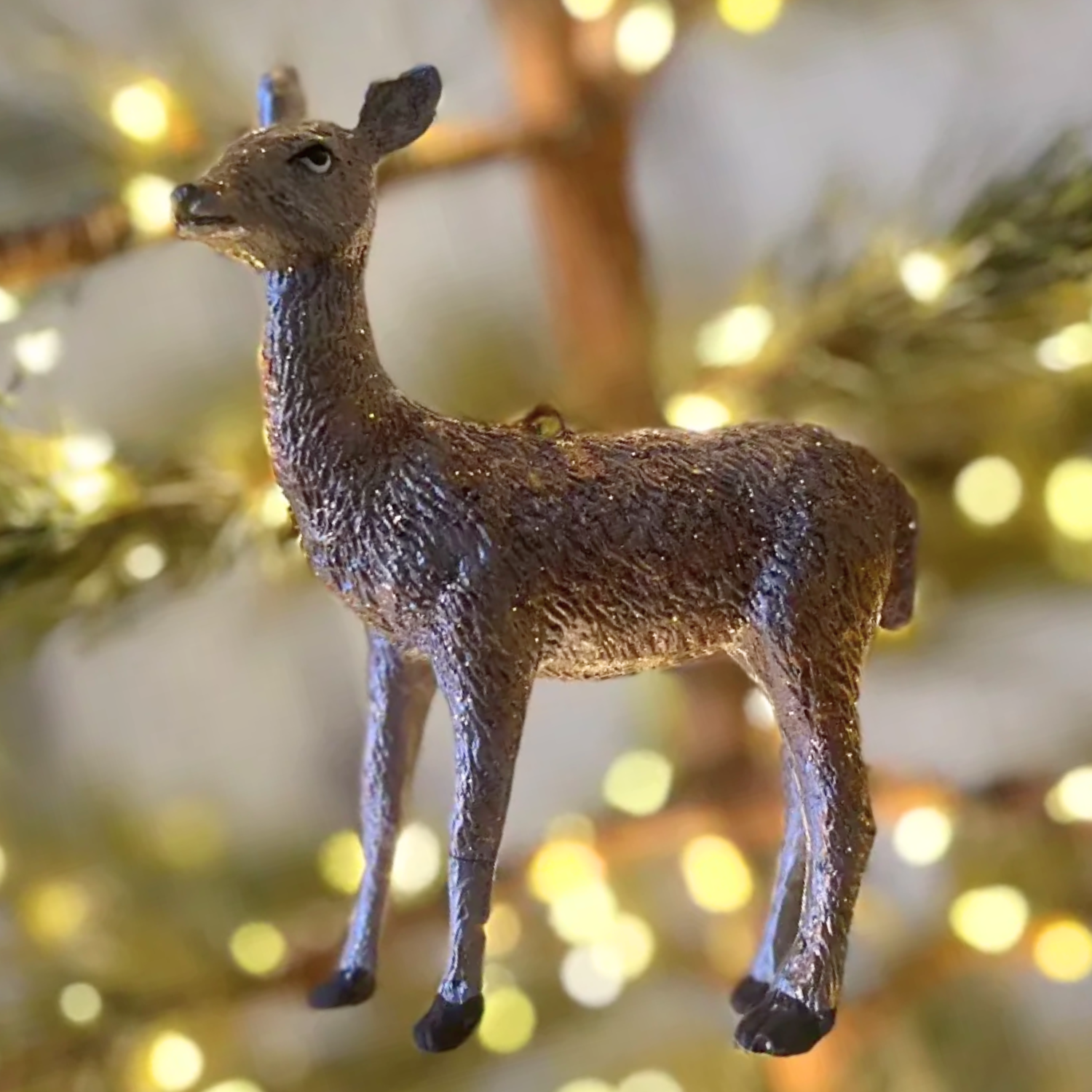 Forest Doe Holiday Ornament in Pink Dream