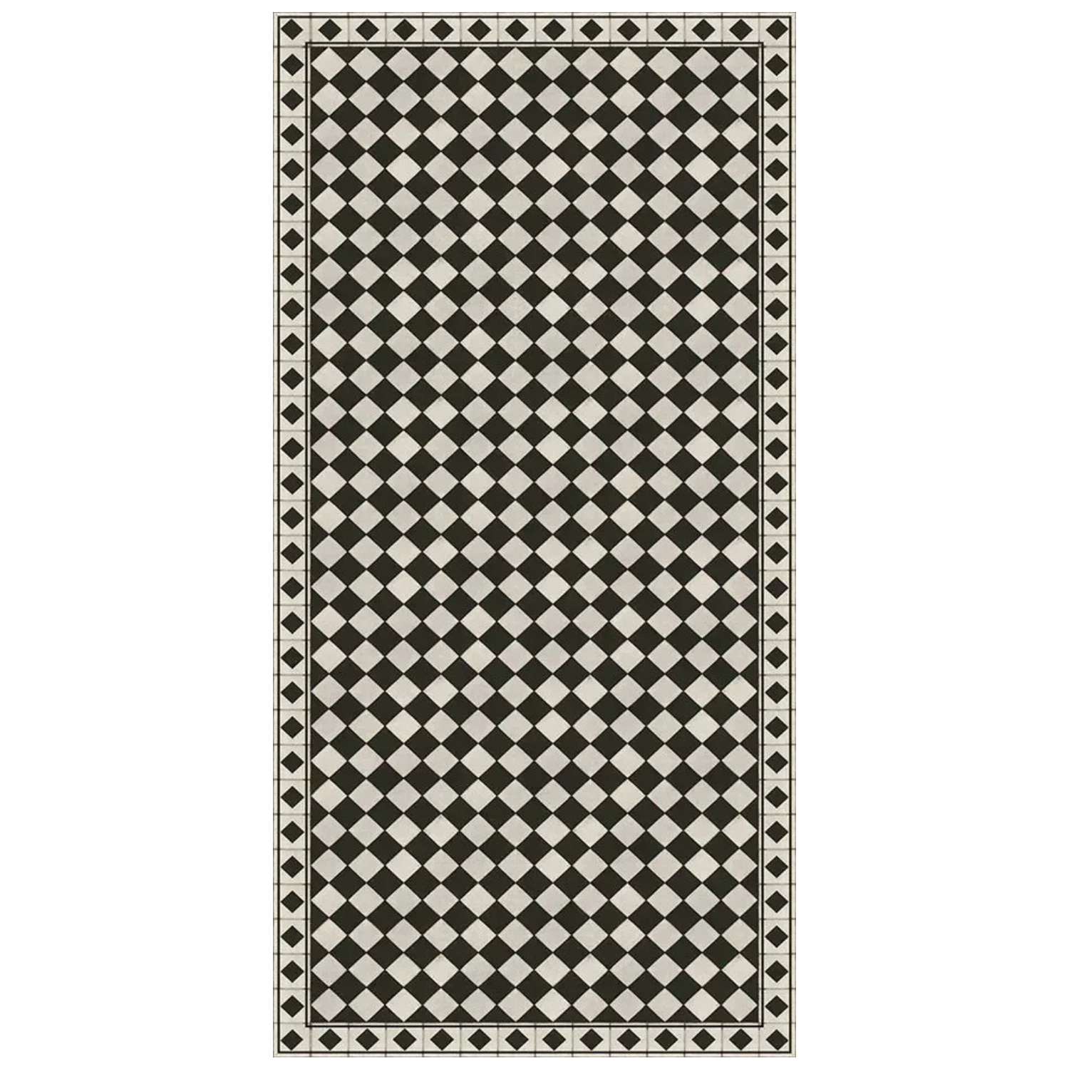 Tapis en vinyle Adama Chess en noir et gris
