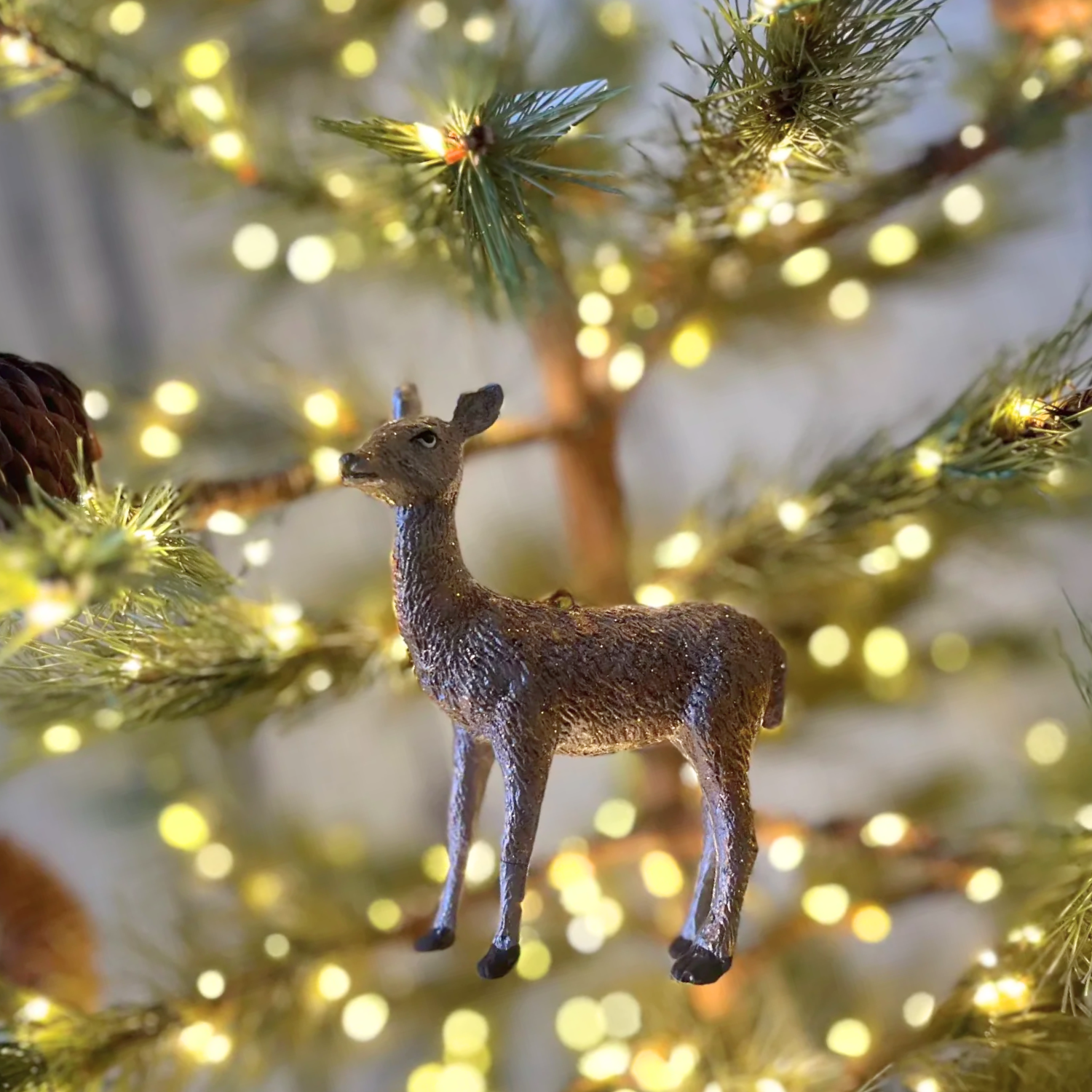 Forest Doe Holiday Ornament in Pink Dream