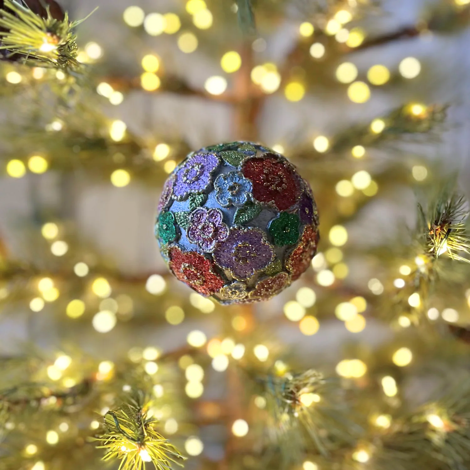 Starlight Floral Holiday Ornament in Rosemist