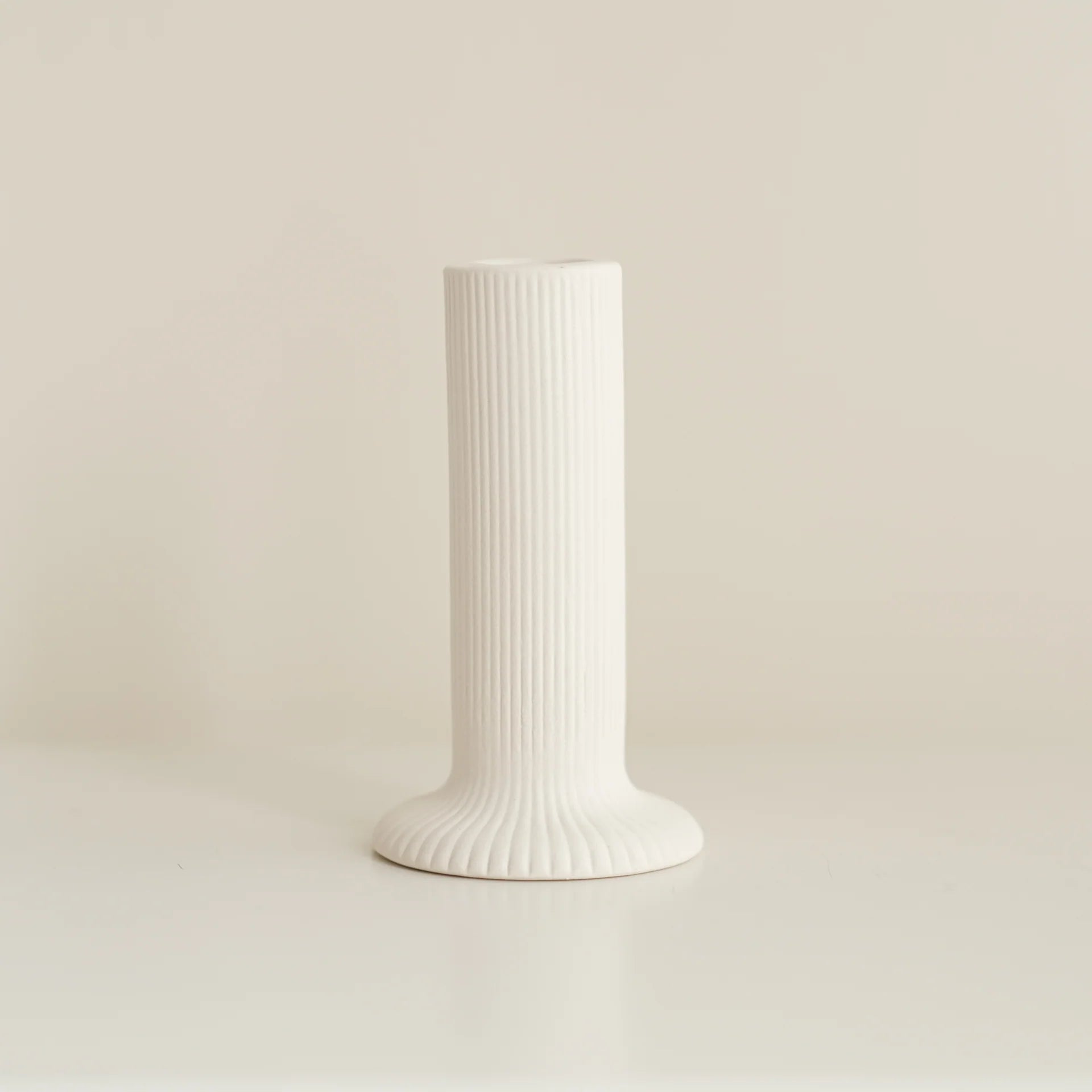 Ridged Ceramic Taper Candle Holders