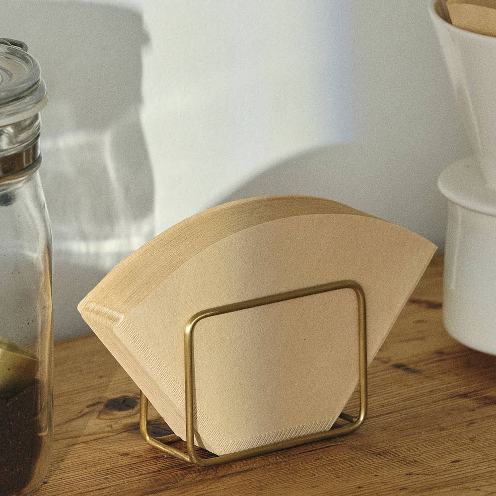 Brass paper holder for napkins or coffee filters at Home Smith