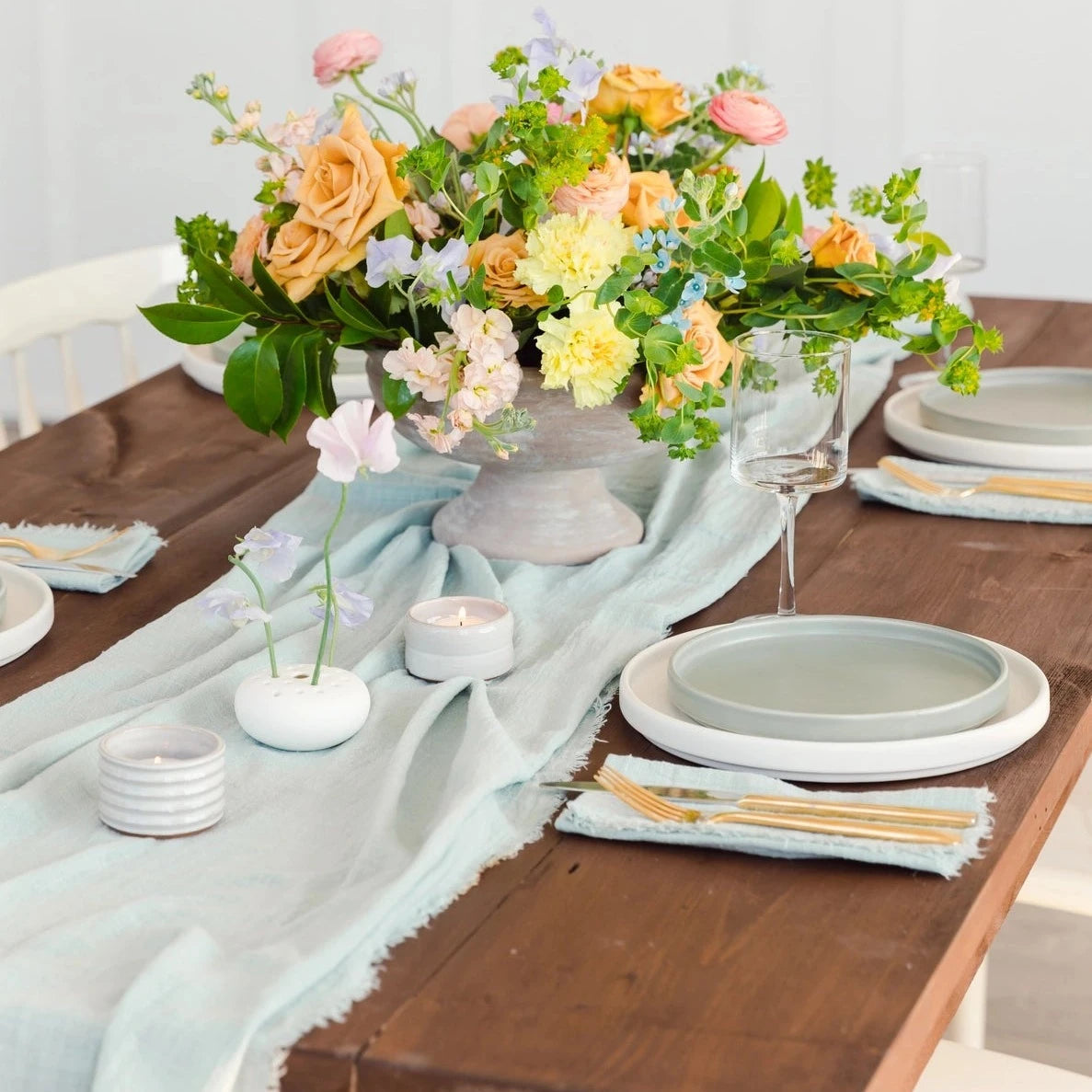 Sage Gauze Cotton Table Runner at Home Smith