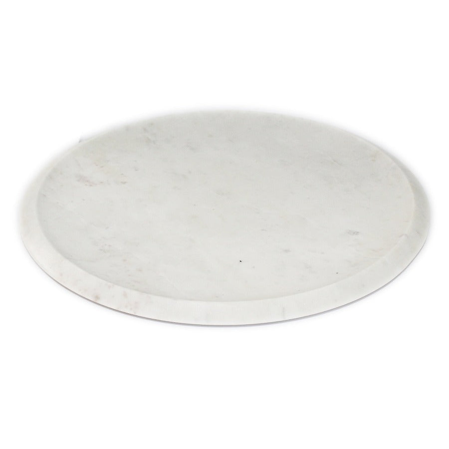 Extra Large Round White Marble Tray at Home Smith