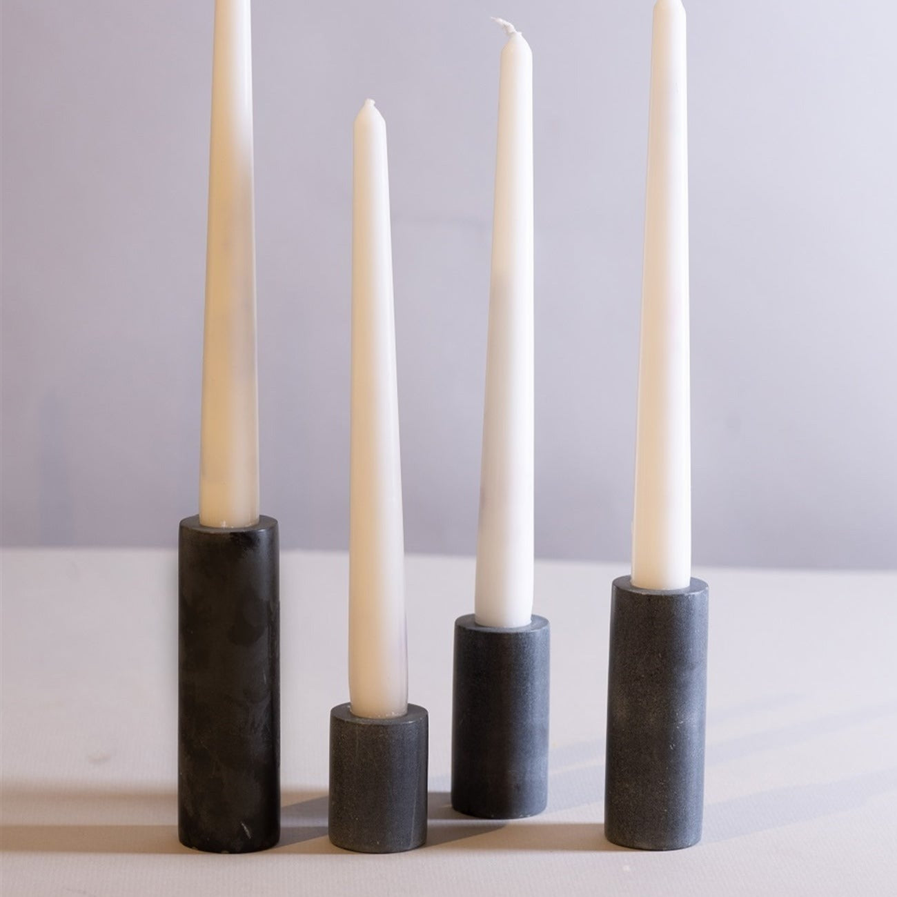 Soapstone Candle Holders with taper candles at Home Smith