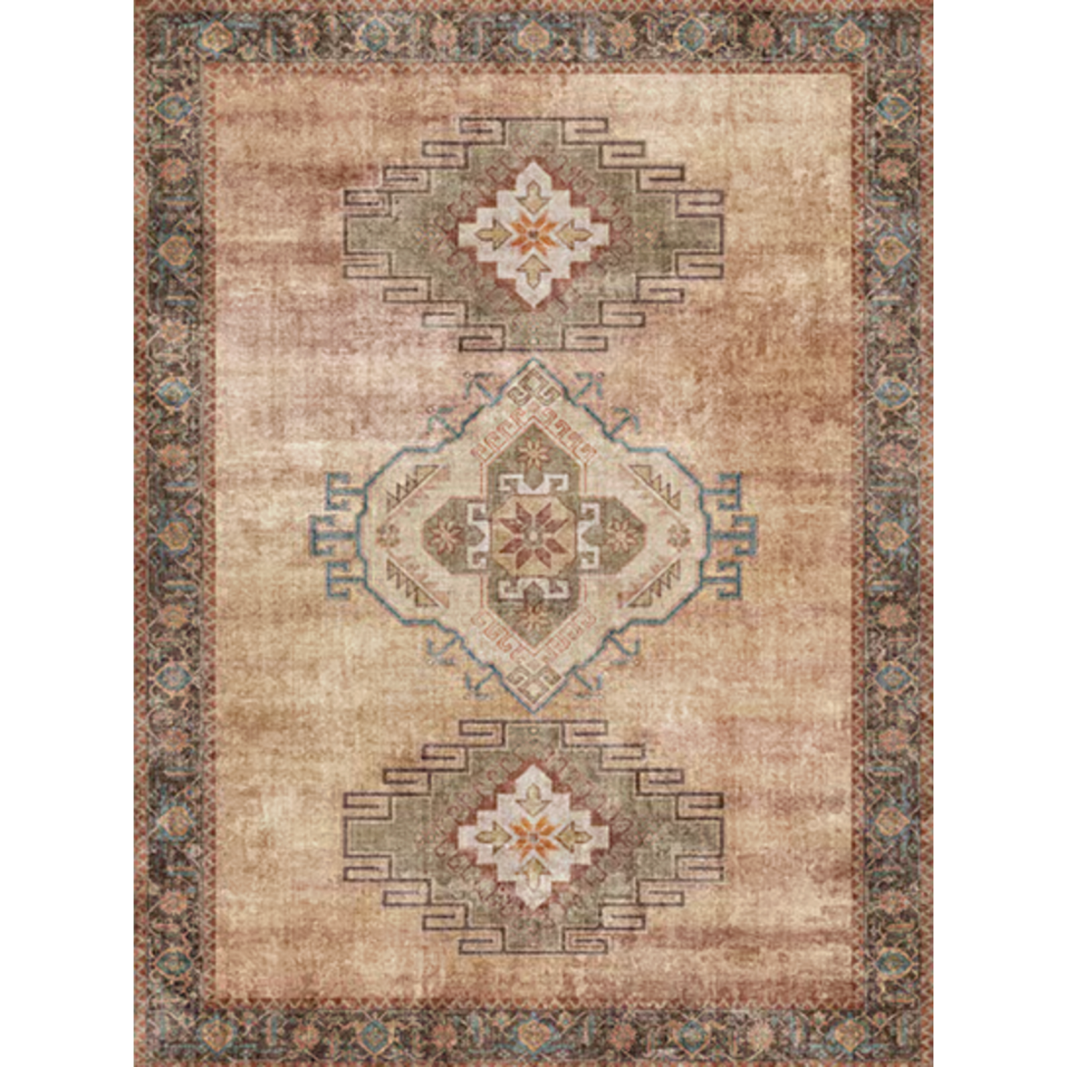 Adama Camina Vinyl Rug in Brown at Home Smith