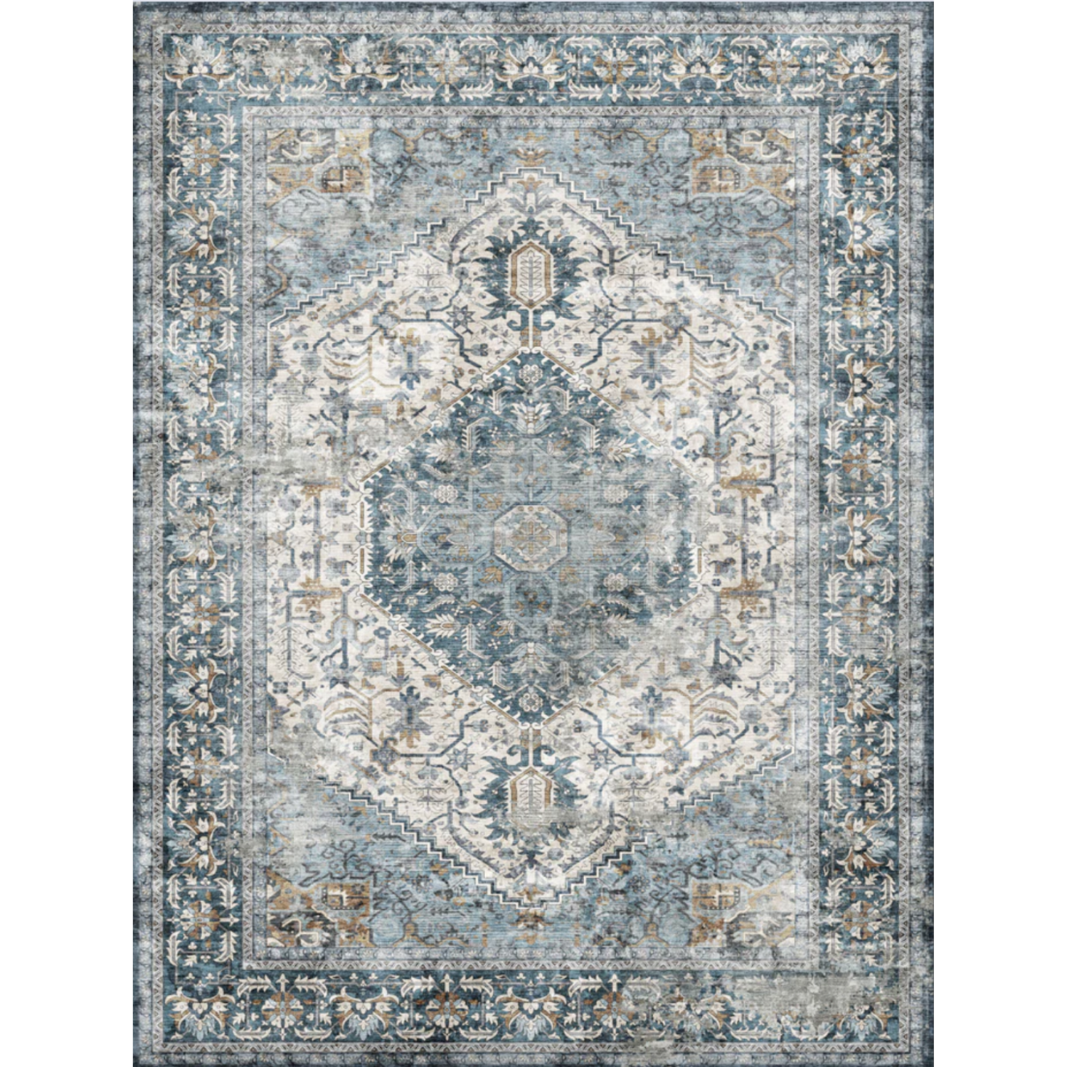Adama David Vinyl Rug In Light Blue