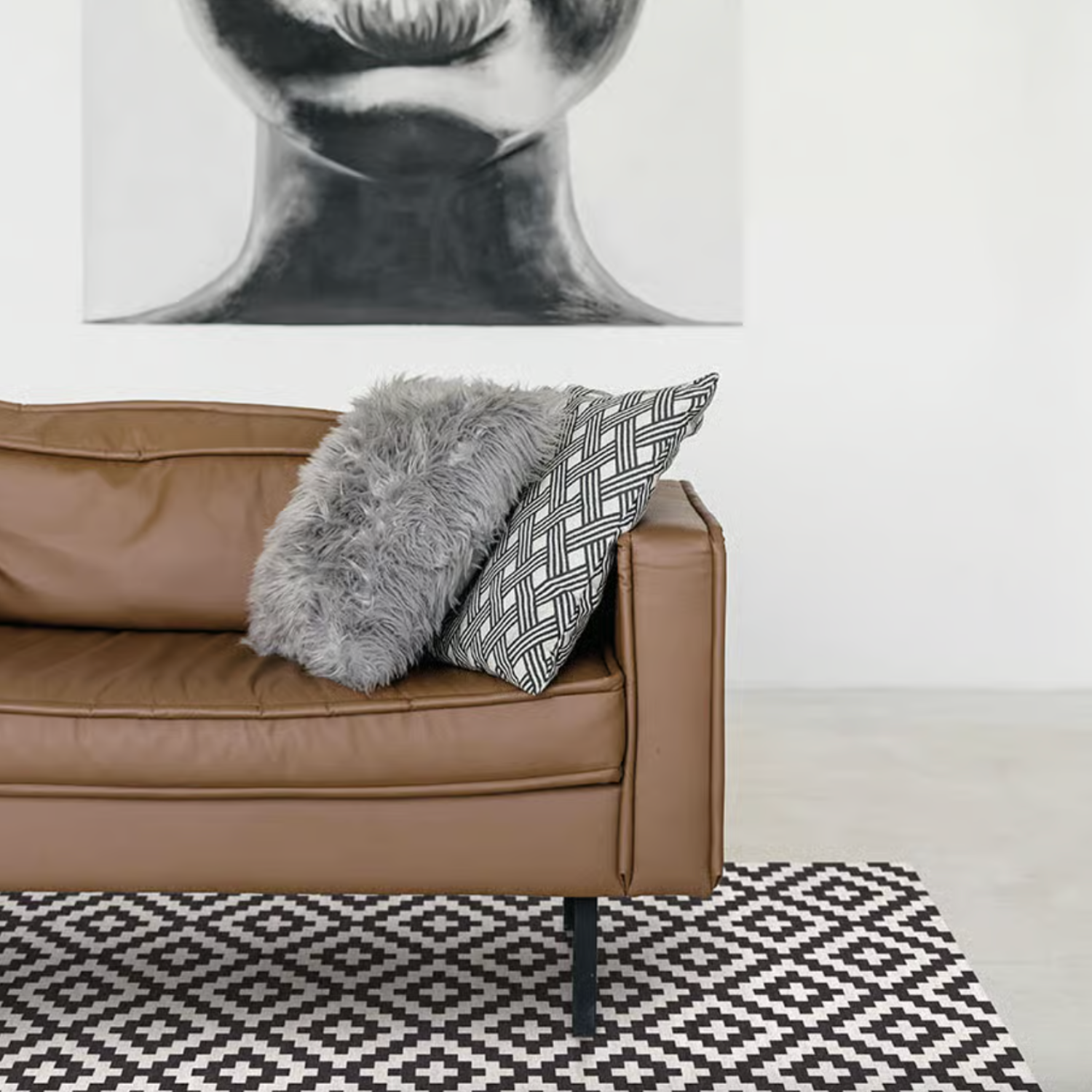Adama Game in Black Vinyl Rug at Home Smith