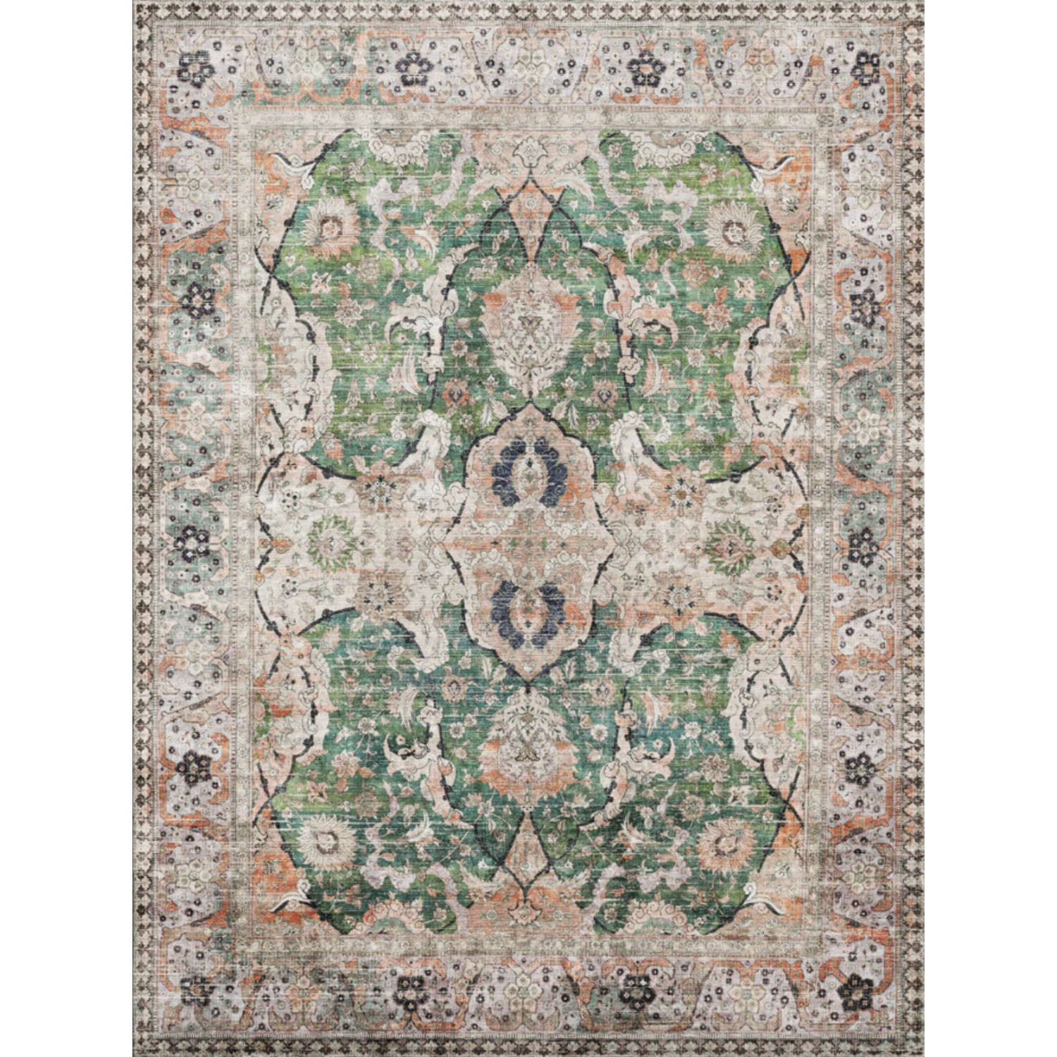 Adama Hannah Vinyl Rug in Green at Home Smith