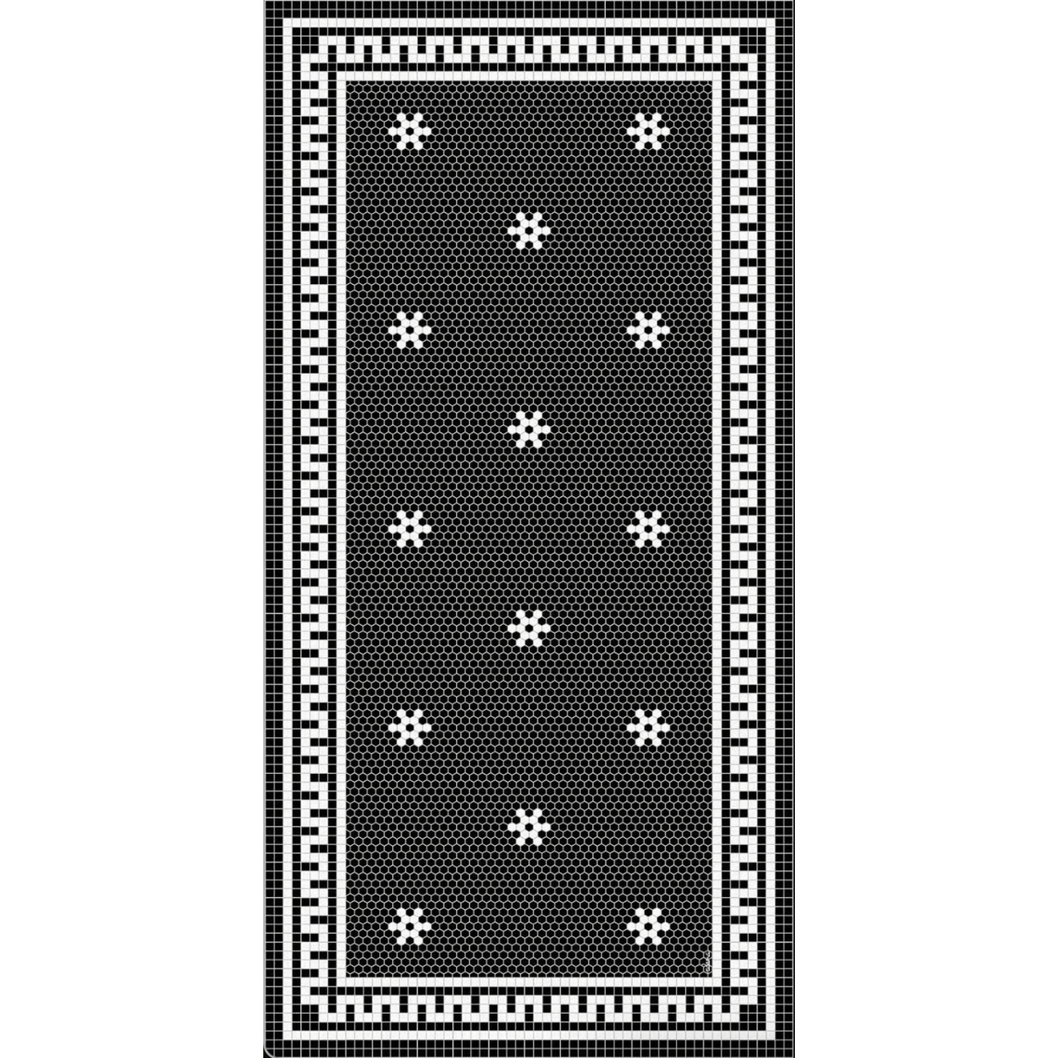 Adama New York Vinyl Rug in Black and White at Home Smith