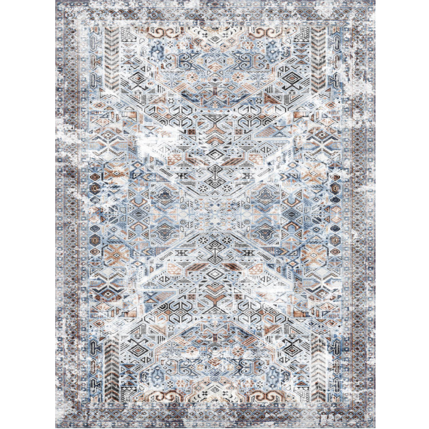 Adama Noah Vinyl Rug in Blue at Home Smith