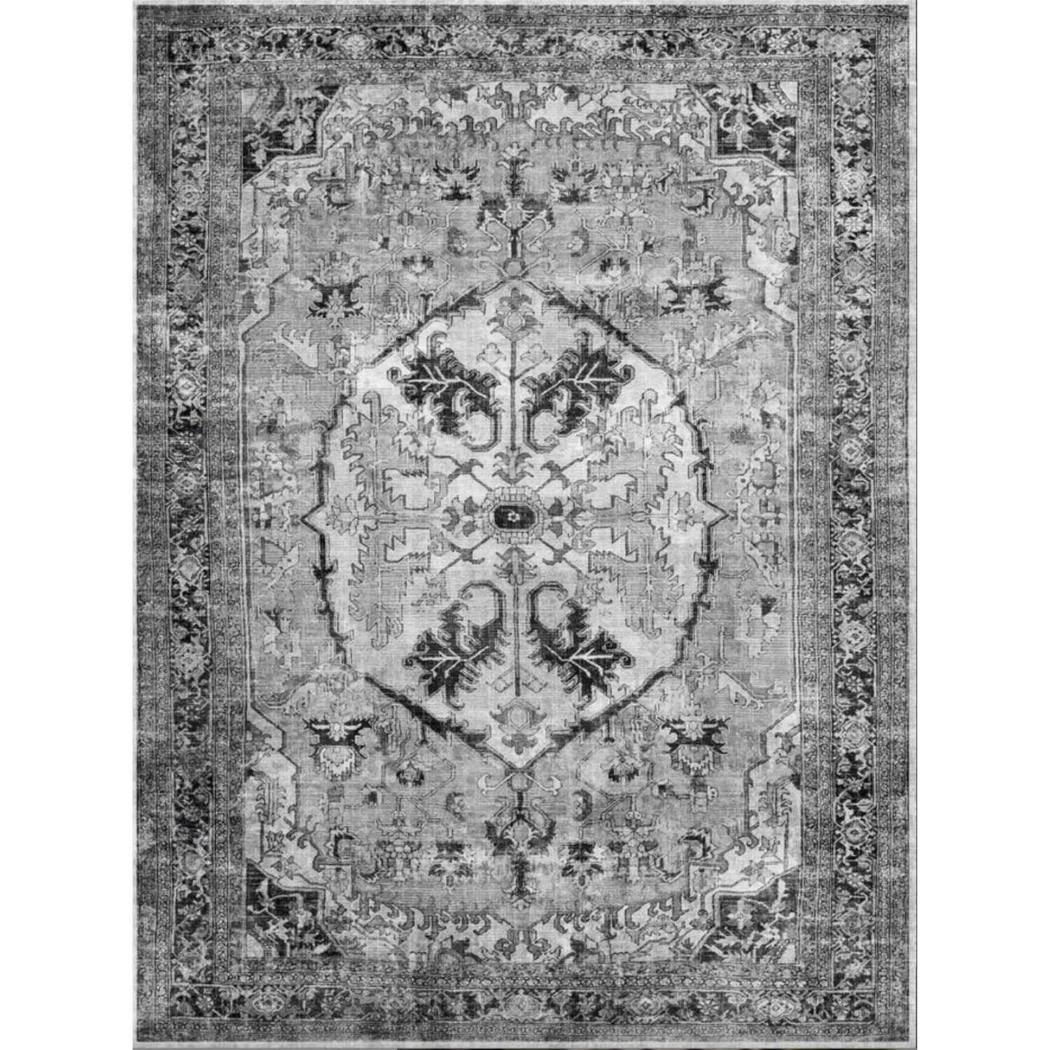 Adama Samuel Vinyl Rug in Black at Home Smith