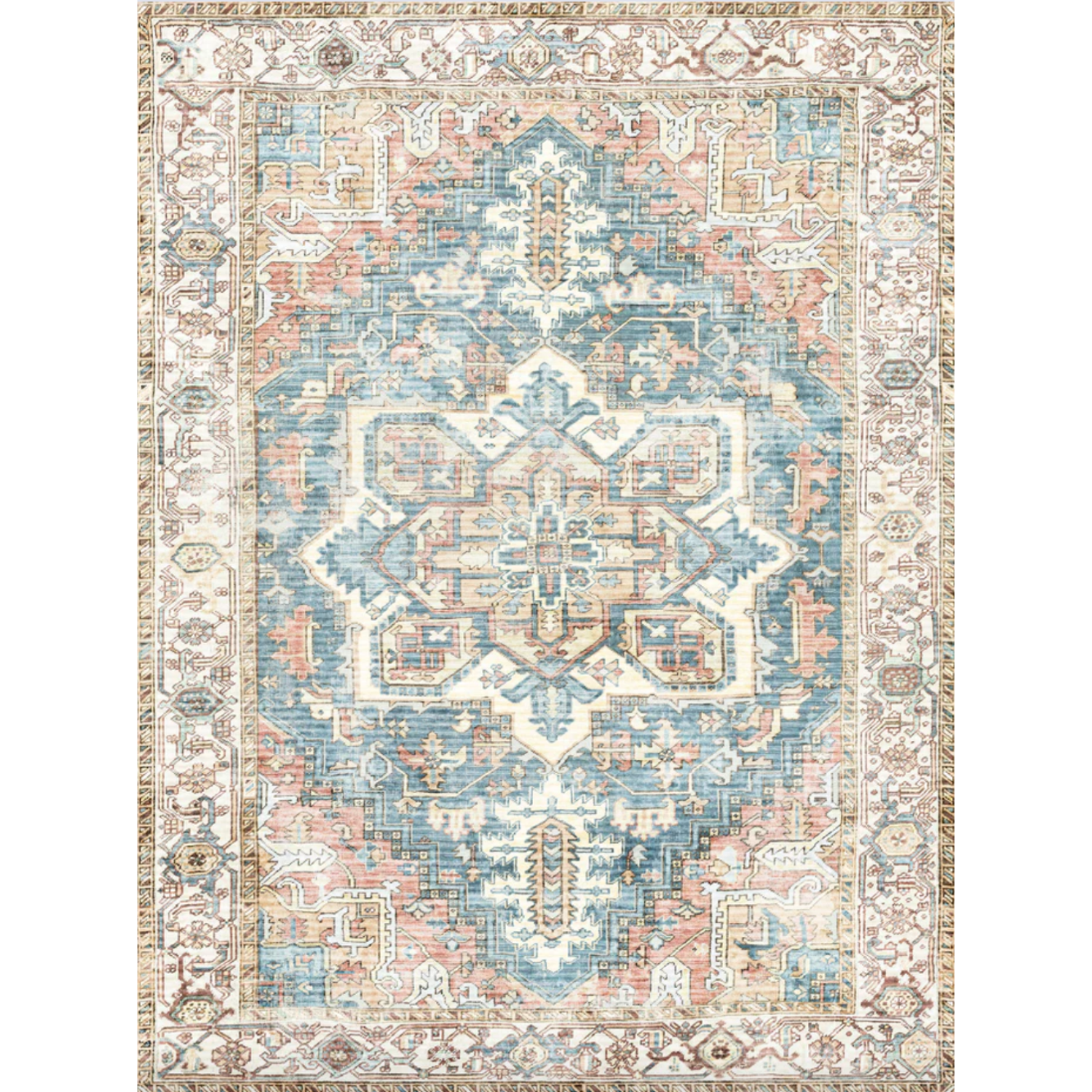 Adama Sarah Vinyl Rug in blue at Home Smith
