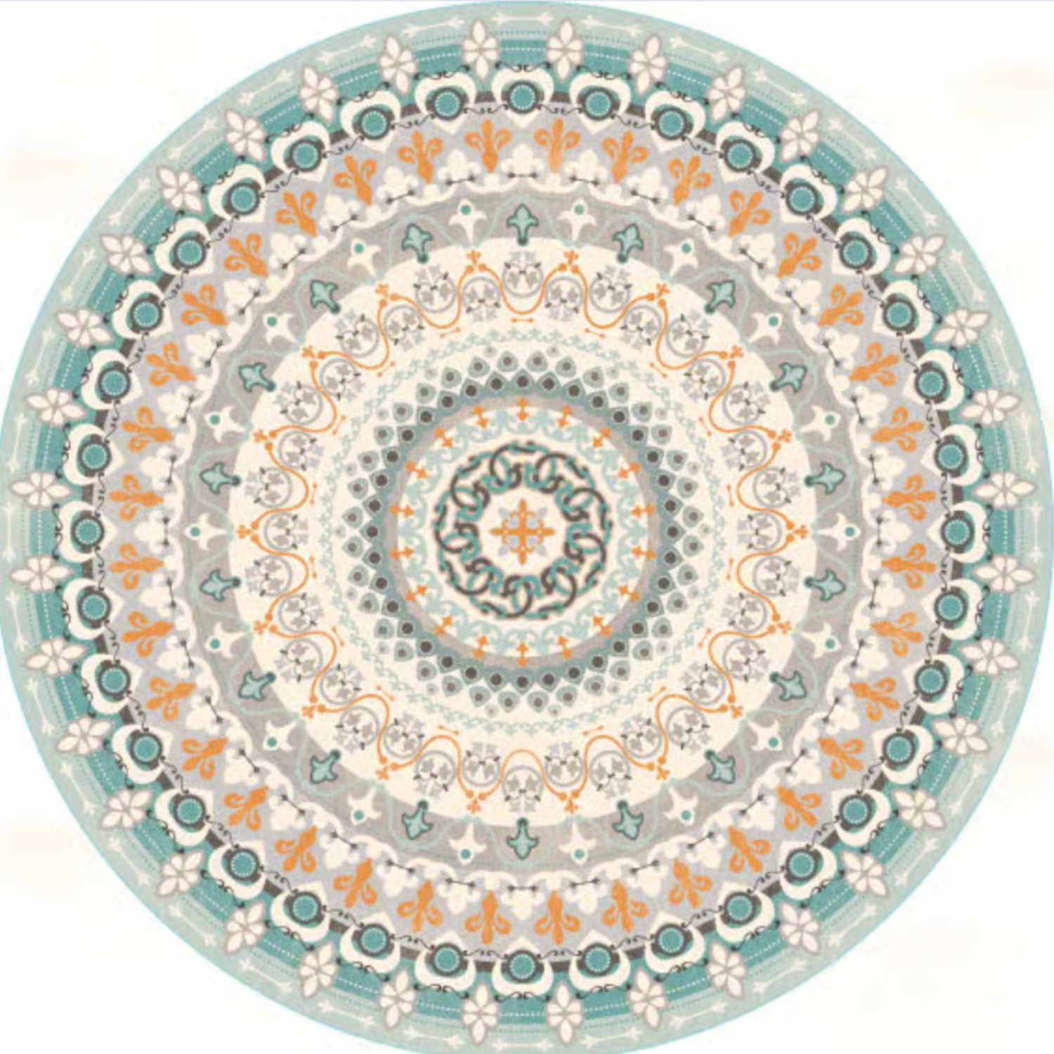 Adama Universe Circular Vinyl Rug in Blue at Home Smith