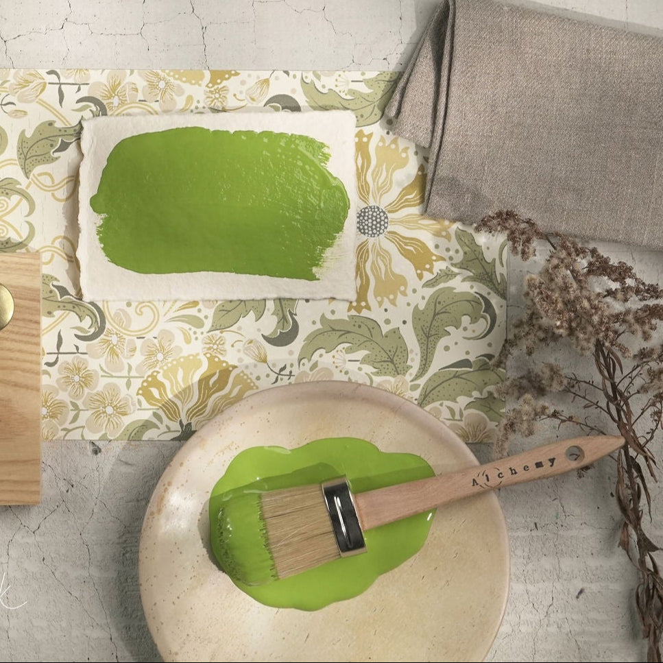 Alchemy Limestone and Chalk Furniture Paint by Fusion in Moss at Home Smith 