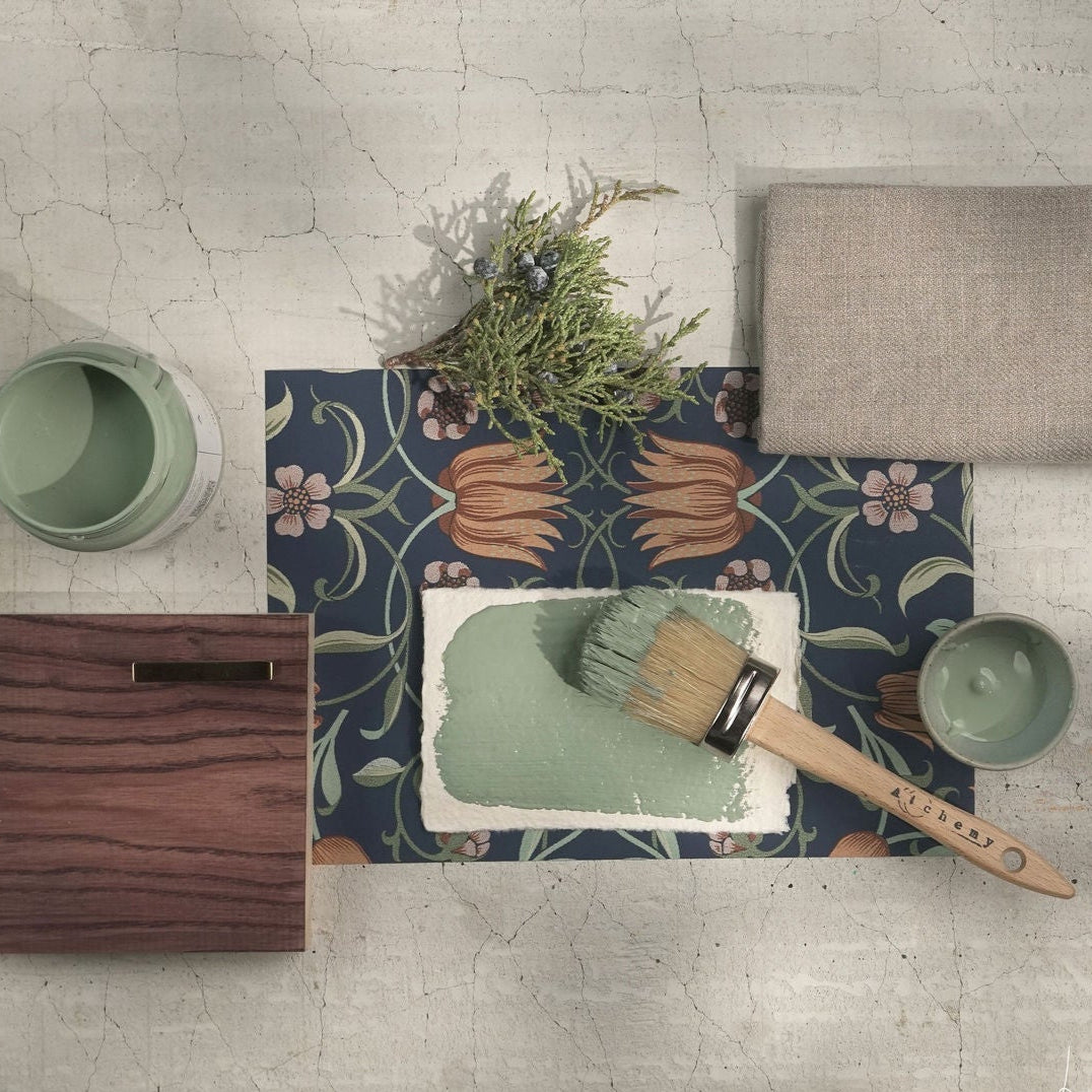 Alchemy Limestone and Chalk Furniture Paint by Fusion in Thyme at Home Smith 