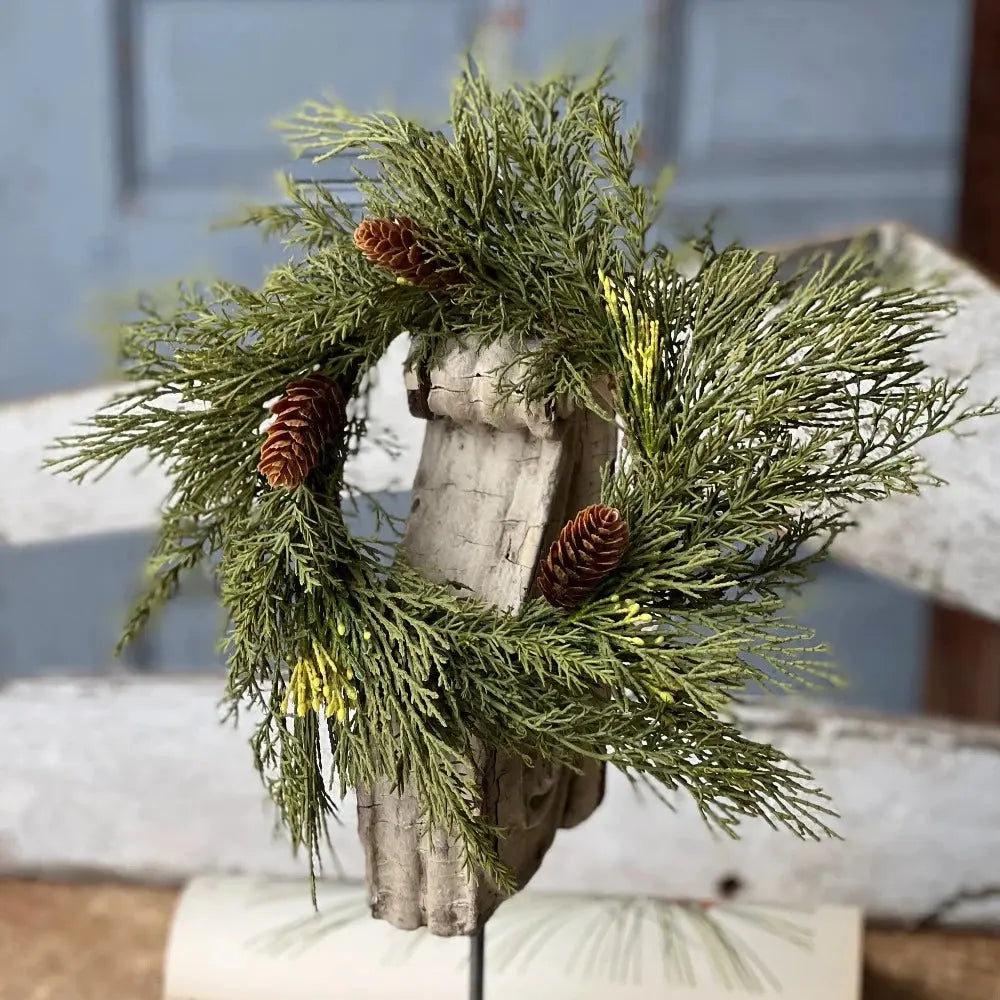 Home Smith Alpine Cedar Mini Wreaths | Candle Rings Lancaster Home Holiday Candle Rings