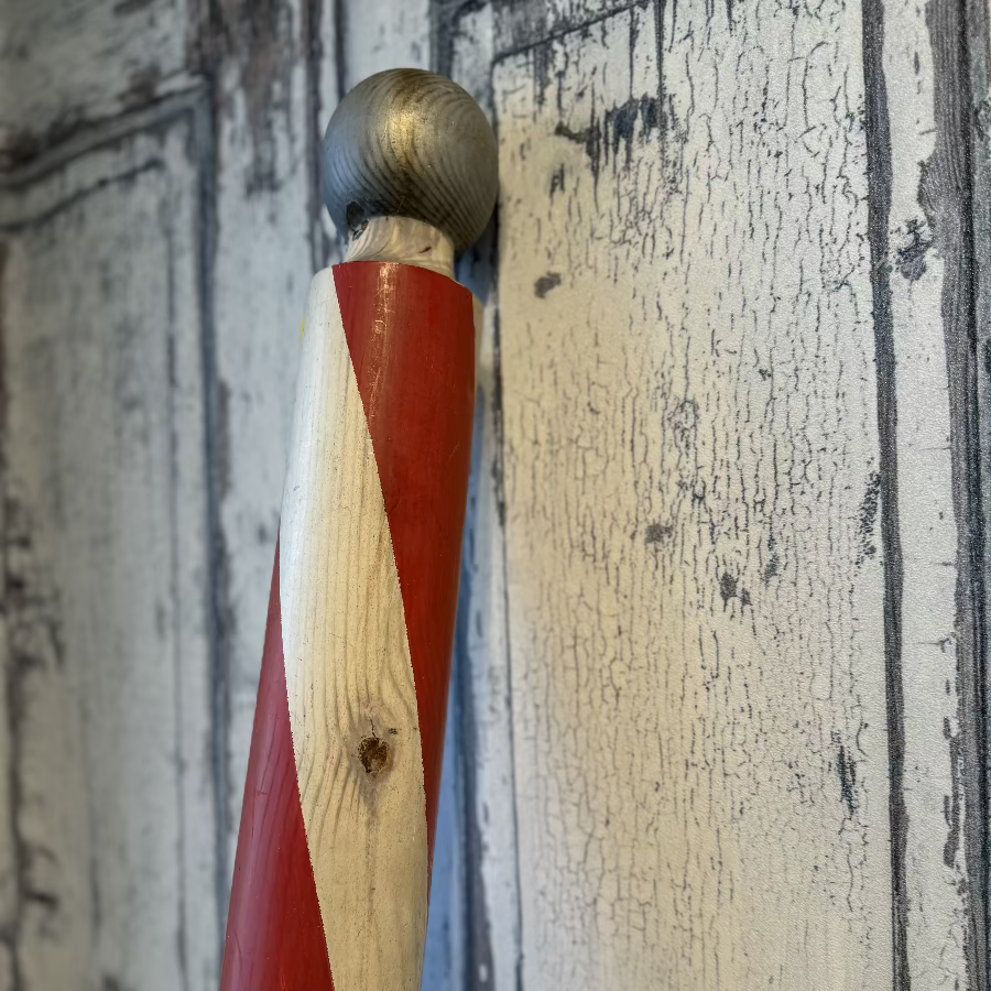 Vintage Wooden Barber Pole