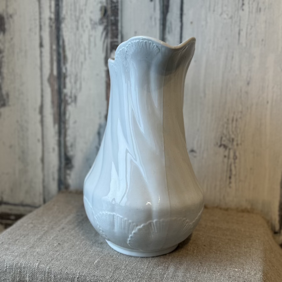 Antique White Stoneware Pitcher