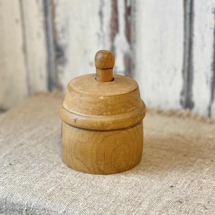 Antique Wood Carved Butter Press Mold