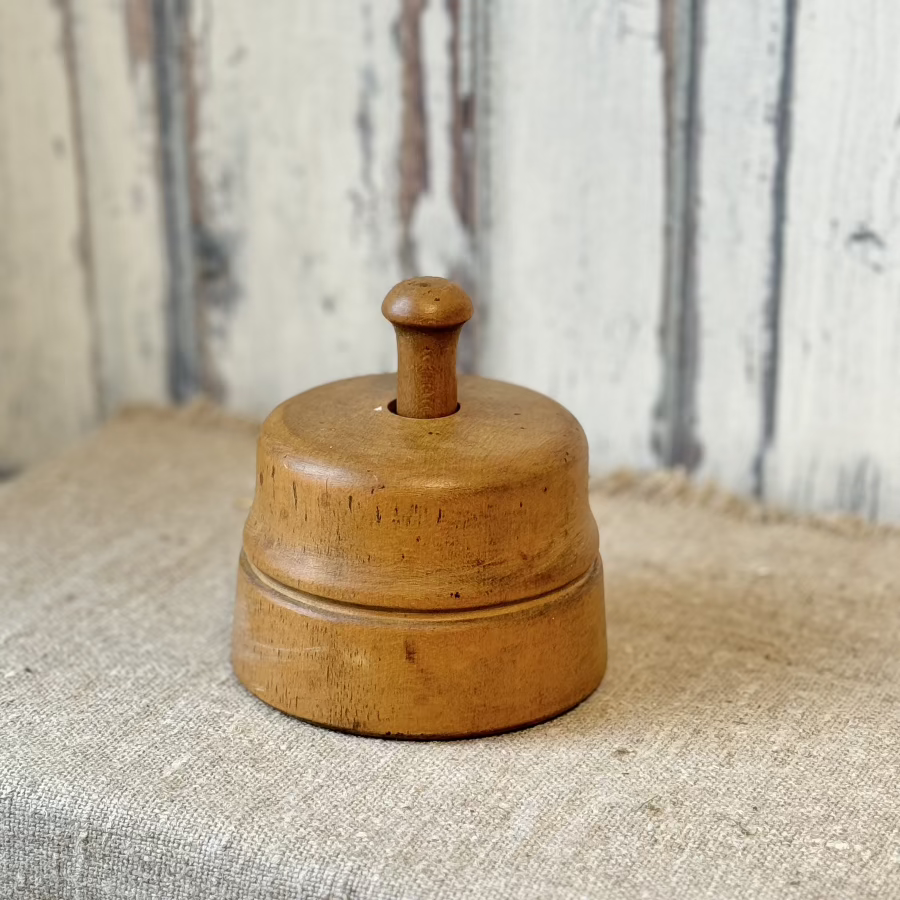 Antique Wood Carved Butter Press Mold