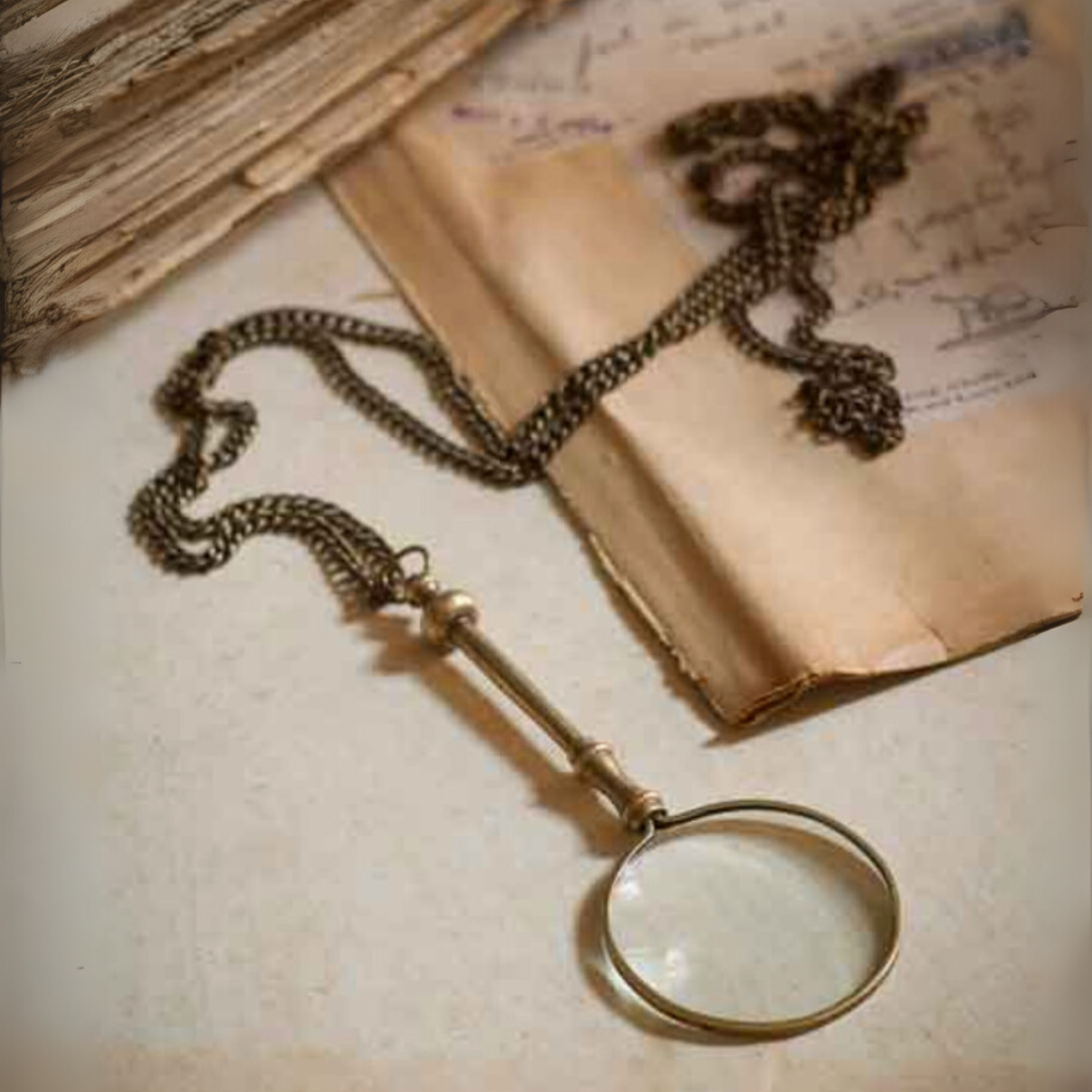 Antique Small Brass Magnifying Lens at Home Smith