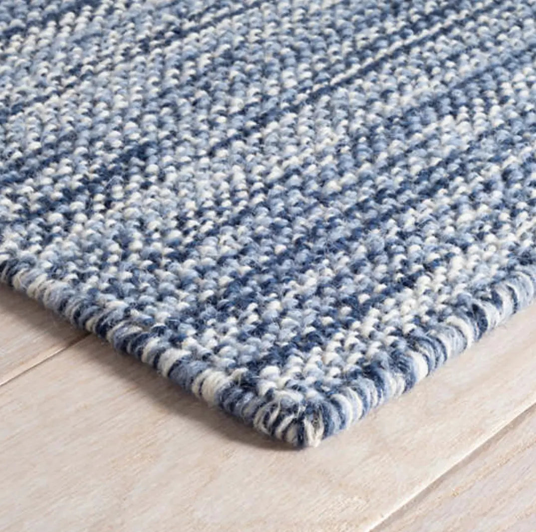 Bella Navy Woven Wool Rug - Home Smith
