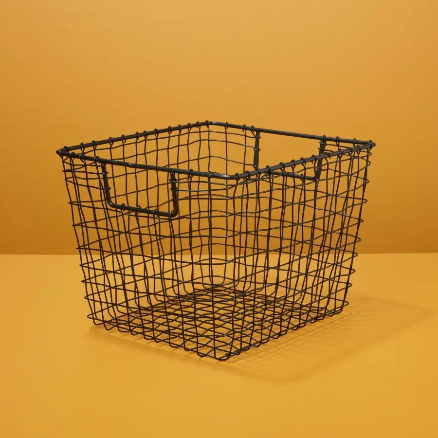 Black Square Wire Basket - Medium - Home Smith