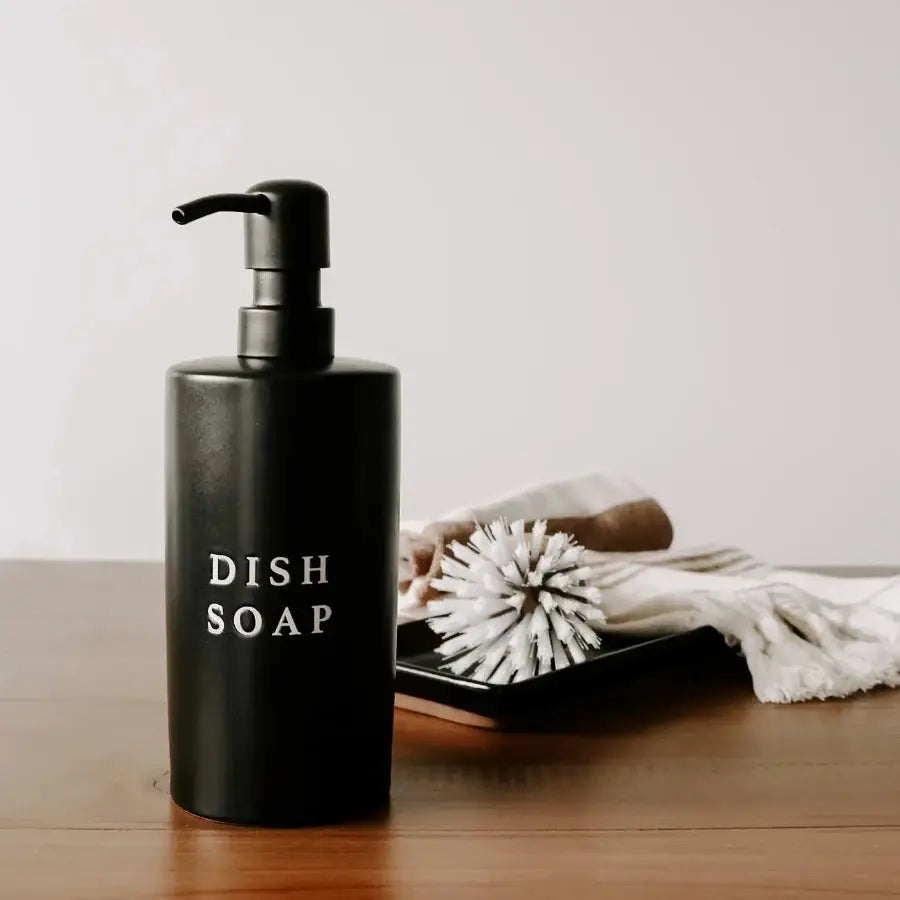 Black Stoneware Dish Soap Dispenser - Home Smith