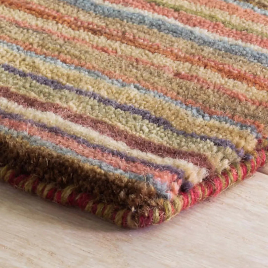 Brindle Stripe Spice Loom Knotted Wool Rug - Home Smith
