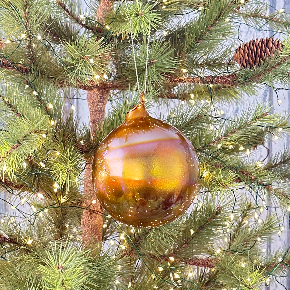 Jim Marvin Bubblegum Glass Ornament in Bronze - Home Smith