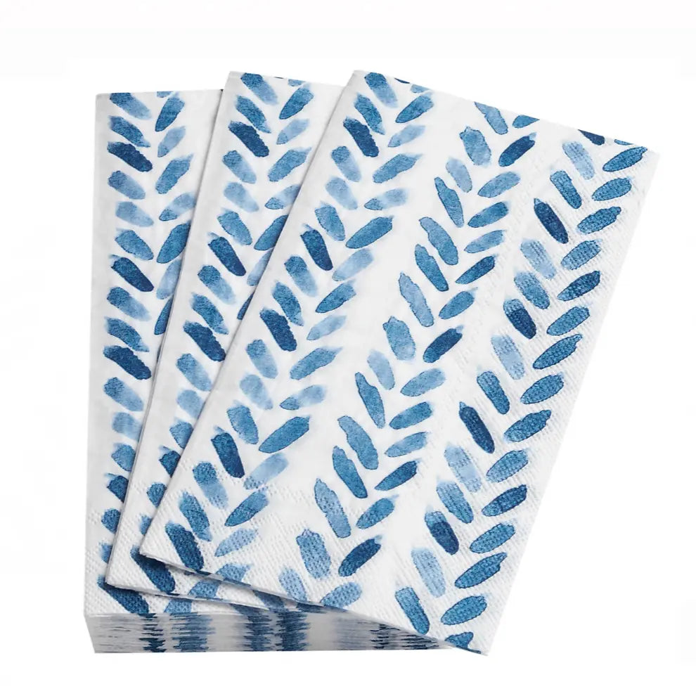 Brush Stroke Blue Guest Towel Napkins - Home Smith