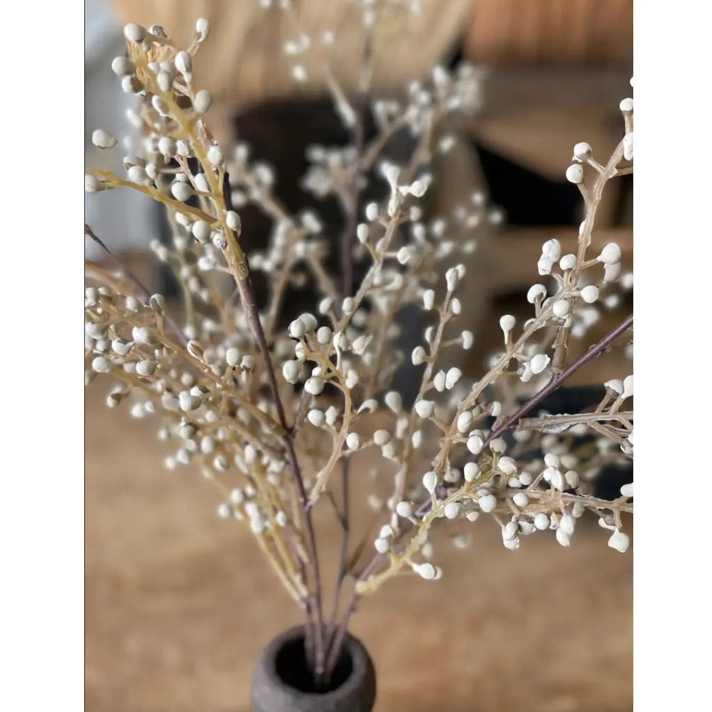 Home Smith Button Berries Bush in Cream Lancaster Home Stems, Blooms & Branches