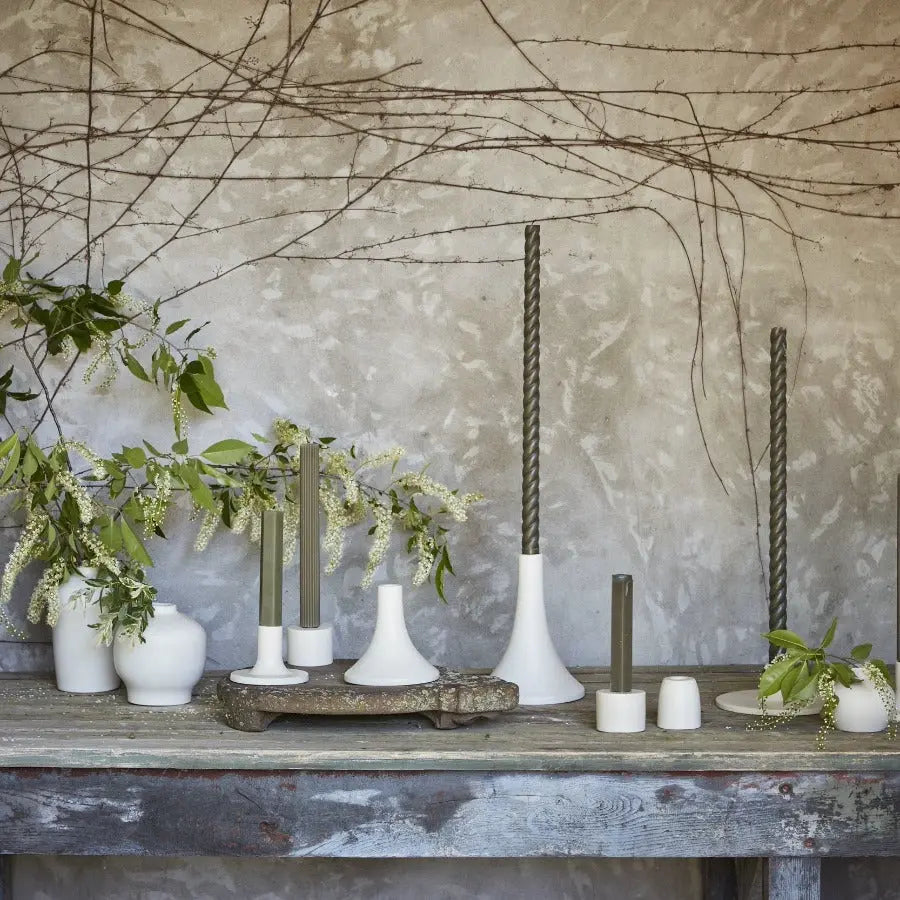 Ceramic Blossom Vases in Matte White - Home Smith
