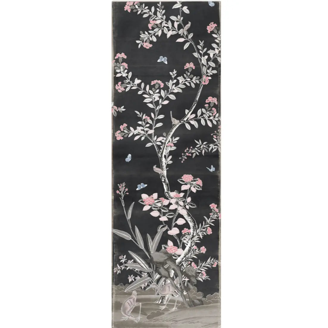 Chinoiserie Panels C. 1890 in Charcoal - Gallery Wrap - Home Smith