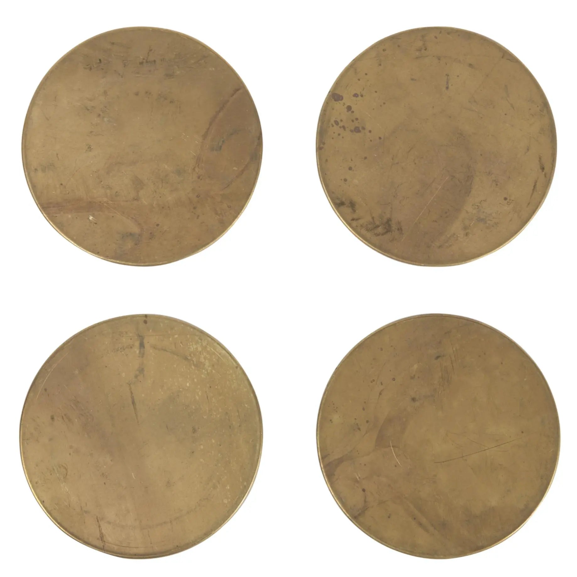 BEHR & CO Geo Circle Coasters, Brass - Set of Four