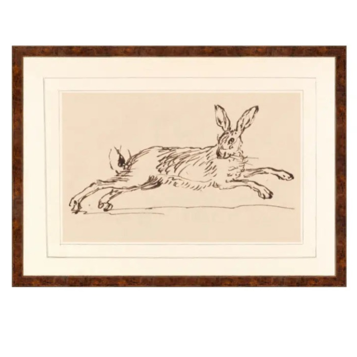 Home Smith Collection 23 Running Hare II C. 1720 Small Celadon Art - In Stock