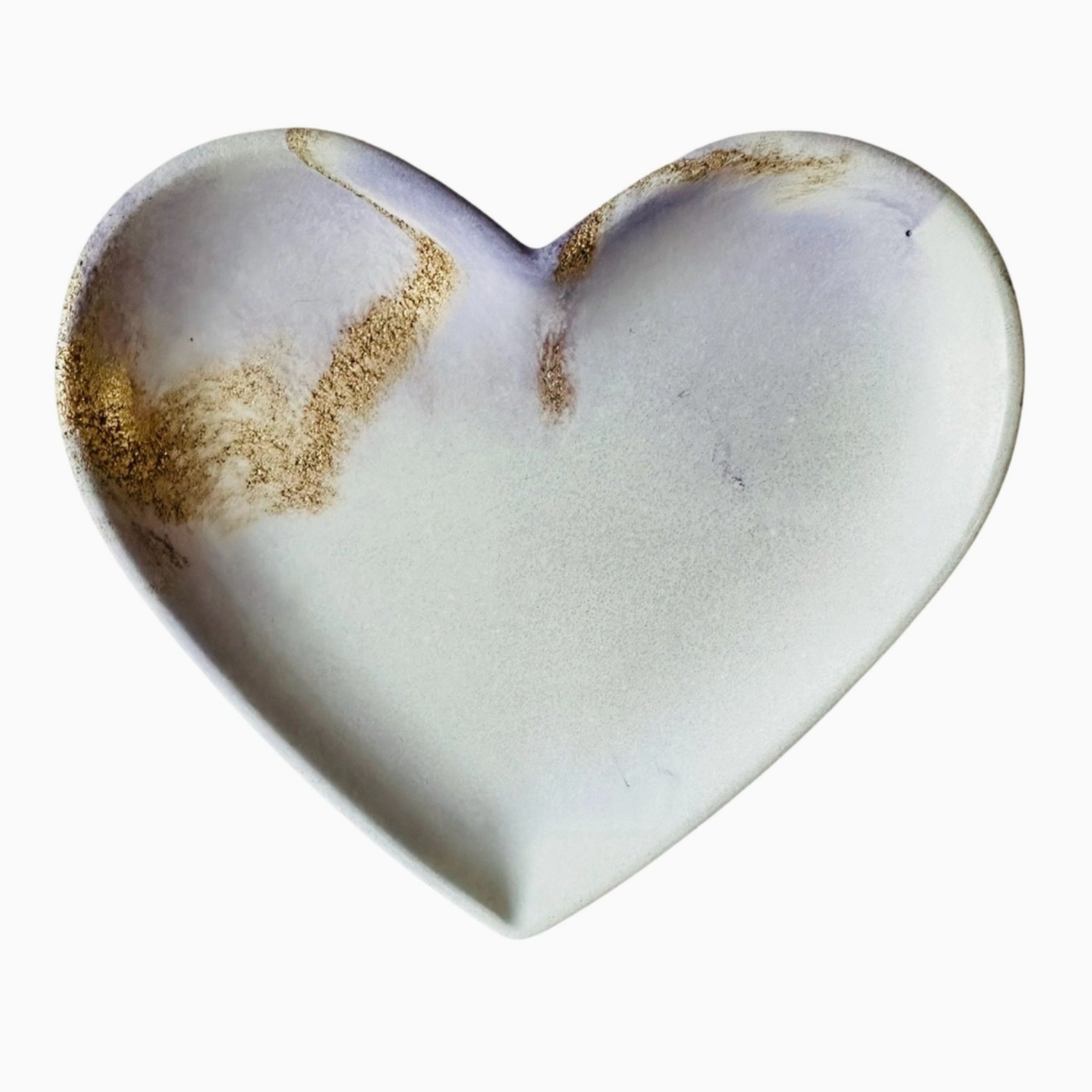 Concrete Hand Poured Lavender Gold Heart Tray at Home Smith