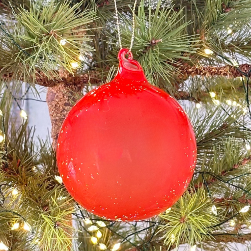 Home Smith Jim Marvin Bubblegum Glass Ornaments in Coral Winward Holiday Ornaments