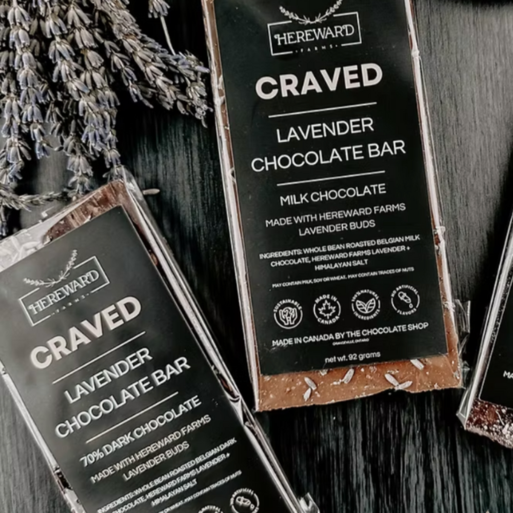 Craved Belgian Lavender Milk and Dark Chocolate Bars at Home Smith