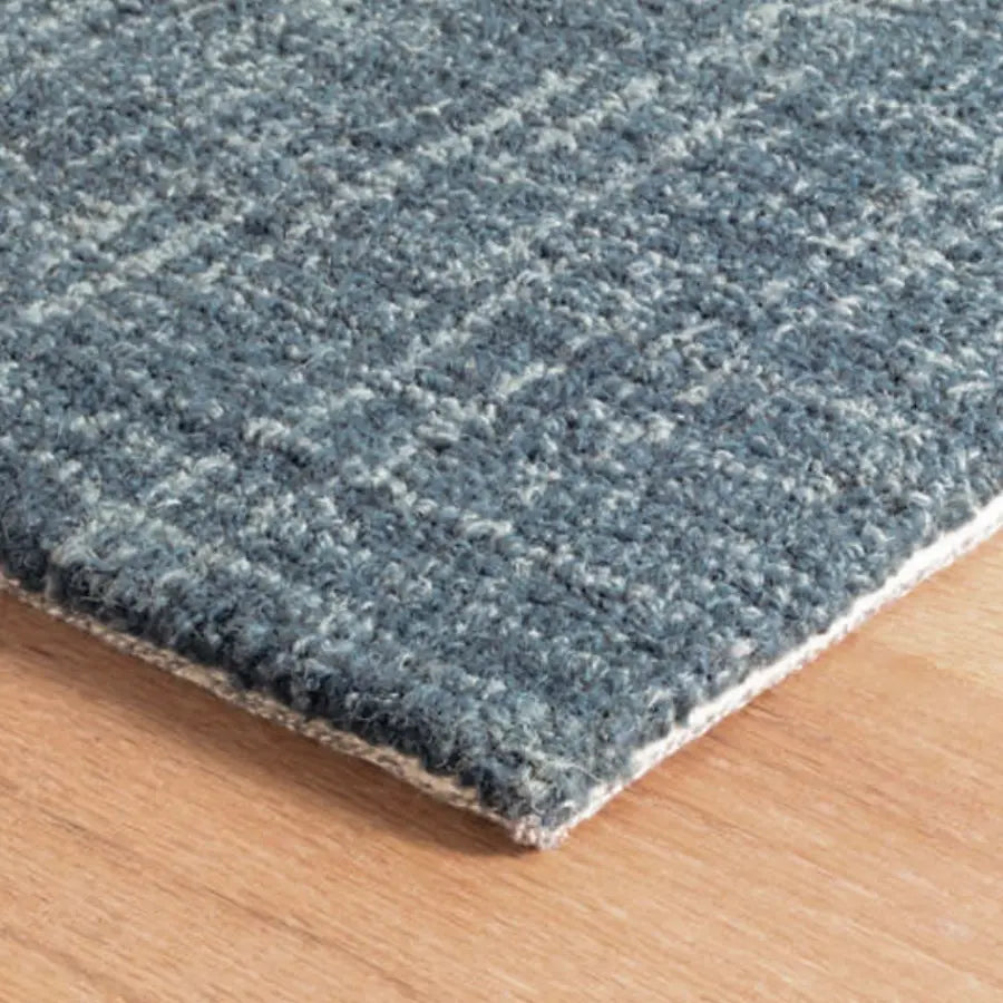 Crosshatch Denim Wool Micro Hooked Rug - Home Smith