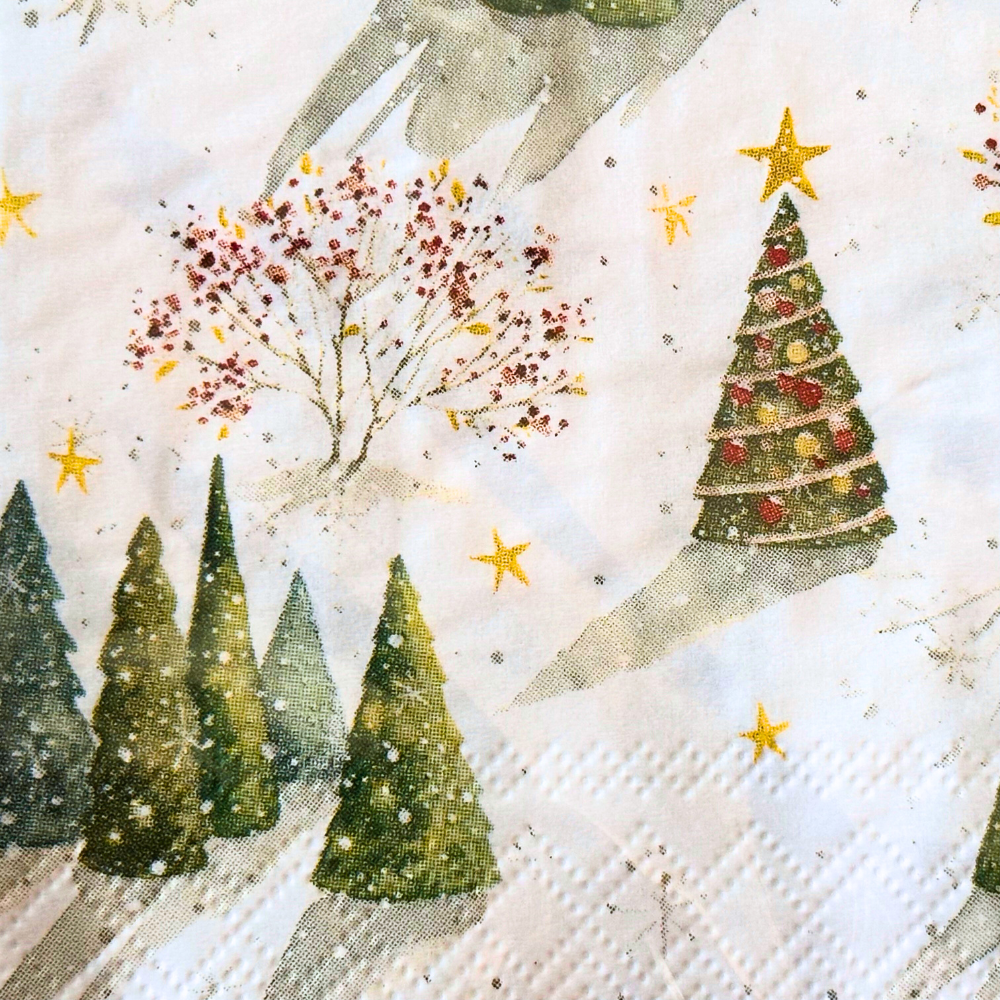 Decorated Holiday Tree Napkins at Home Smith