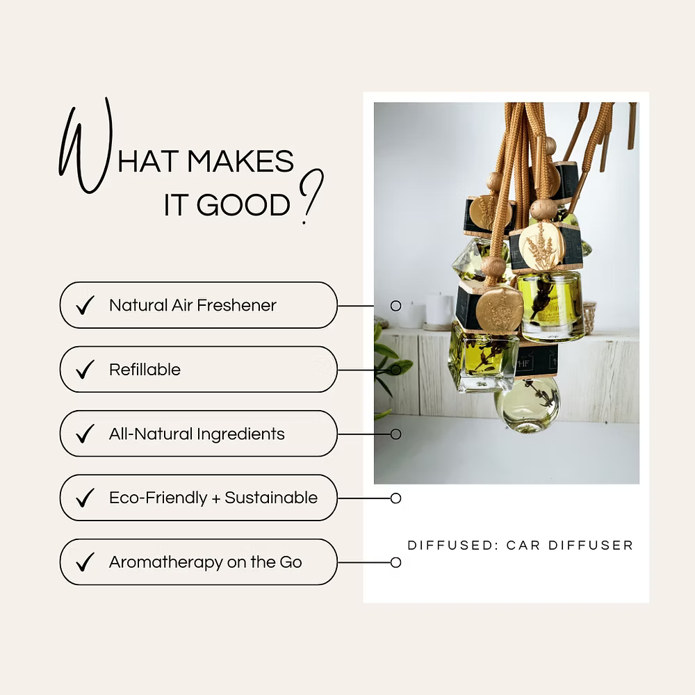 Diffused All Natural Lavender from Hereward Farms Car Diffuser at Home Smith