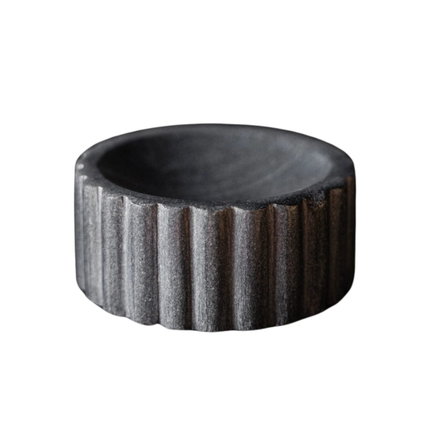 Fluted Marble Soap Dish available in black or white at Home Smith