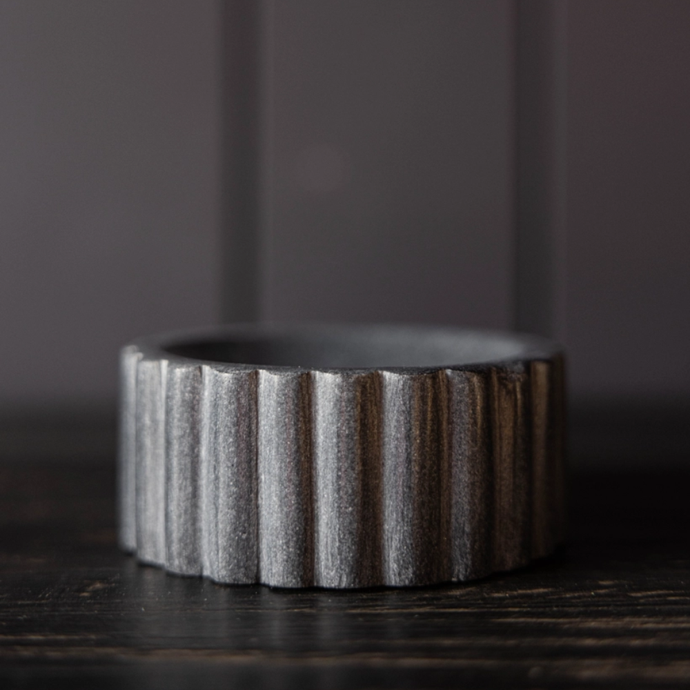 Fluted Marble Soap Dish available in black or white at Home Smith