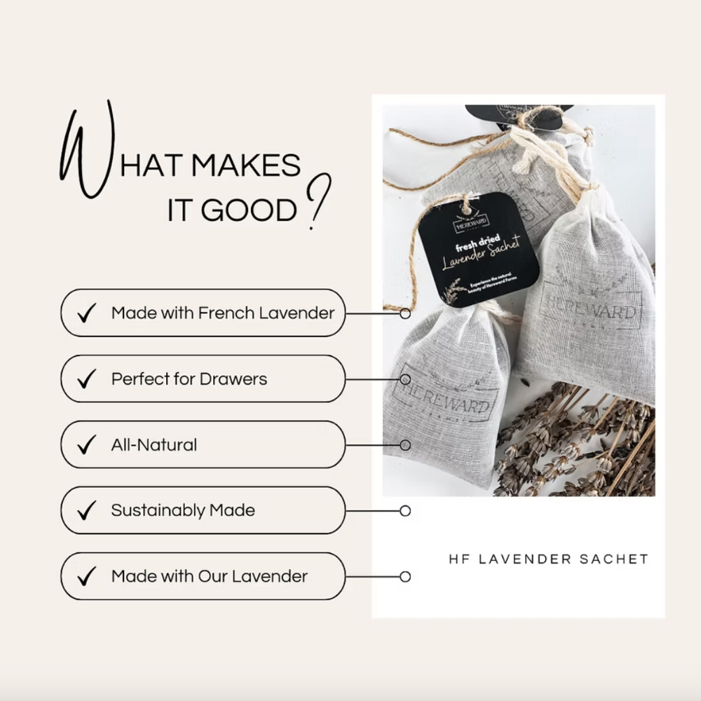French Lavender Linen Sachets from Hereward Farms at Home Smith