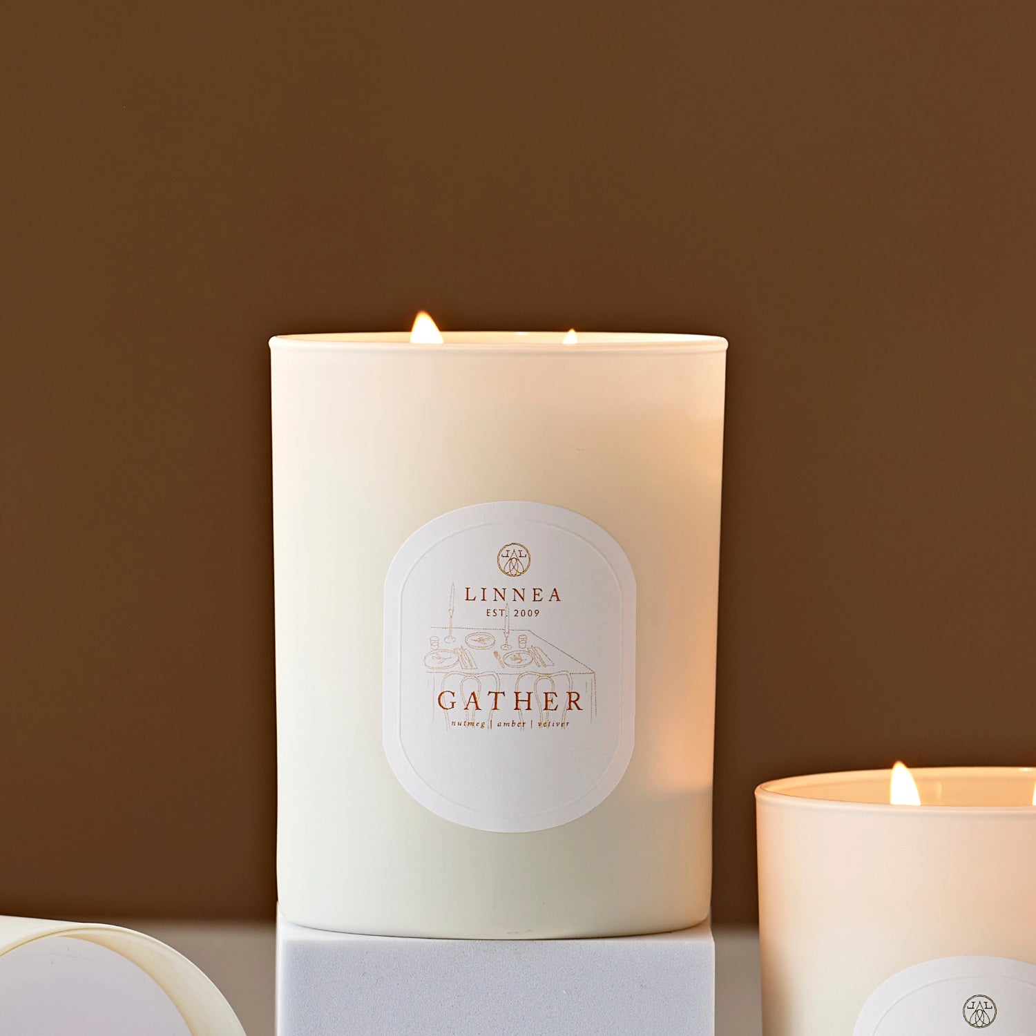 Gather fall scented soy candle from Linnea at Home Smith 